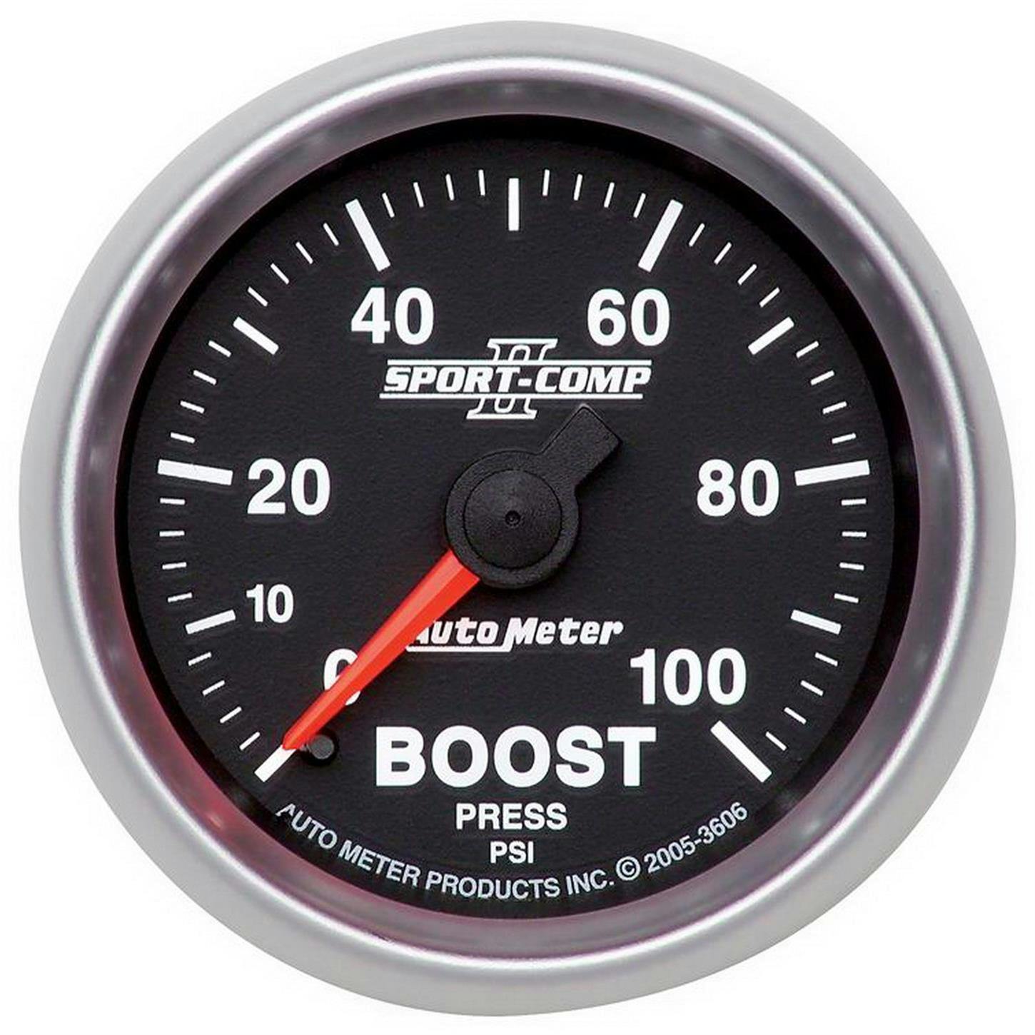 AutoMeter 3606 Sport-Comp II Mech. Boost Gauge,100 PSI,2-1/16