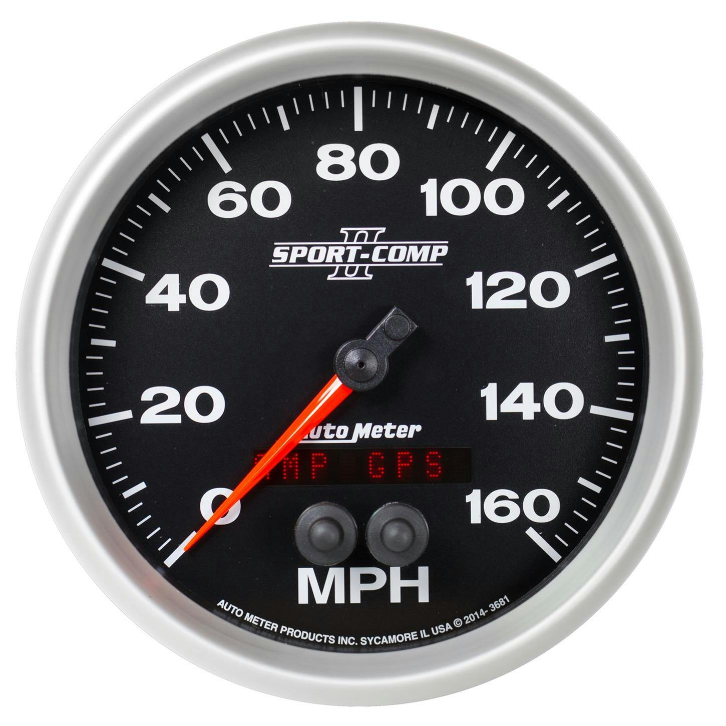 AutoMeter 3681 Speedo Gauge, 5 Inch, 160MPH, GPS II