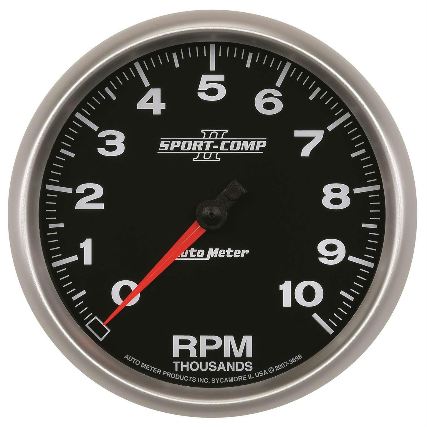 AutoMeter 3698 Sport-Comp II Air-Core In-Dash Tach,10k RPM,5 Inch