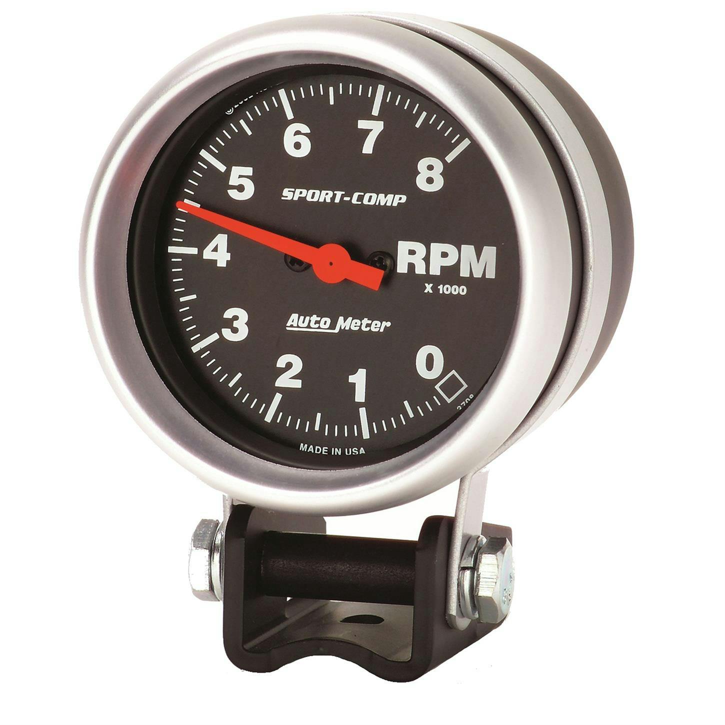 AutoMeter 3708 Sport-Comp Air-Core Pedestal Tach, 8k RPM, 2-5/8
