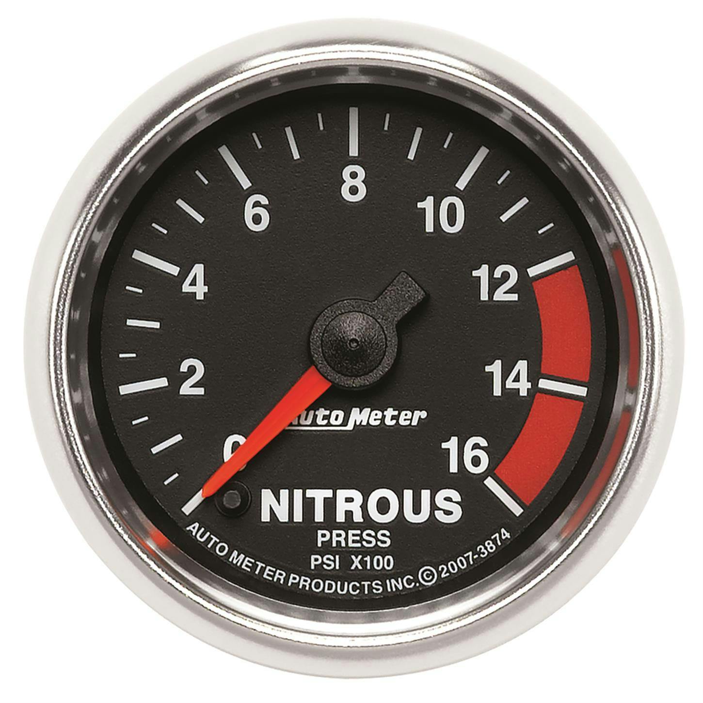 AutoMeter 3874 Nitrous Pressure Gauge, 2 1/16 Inch, 1600PSI, GS