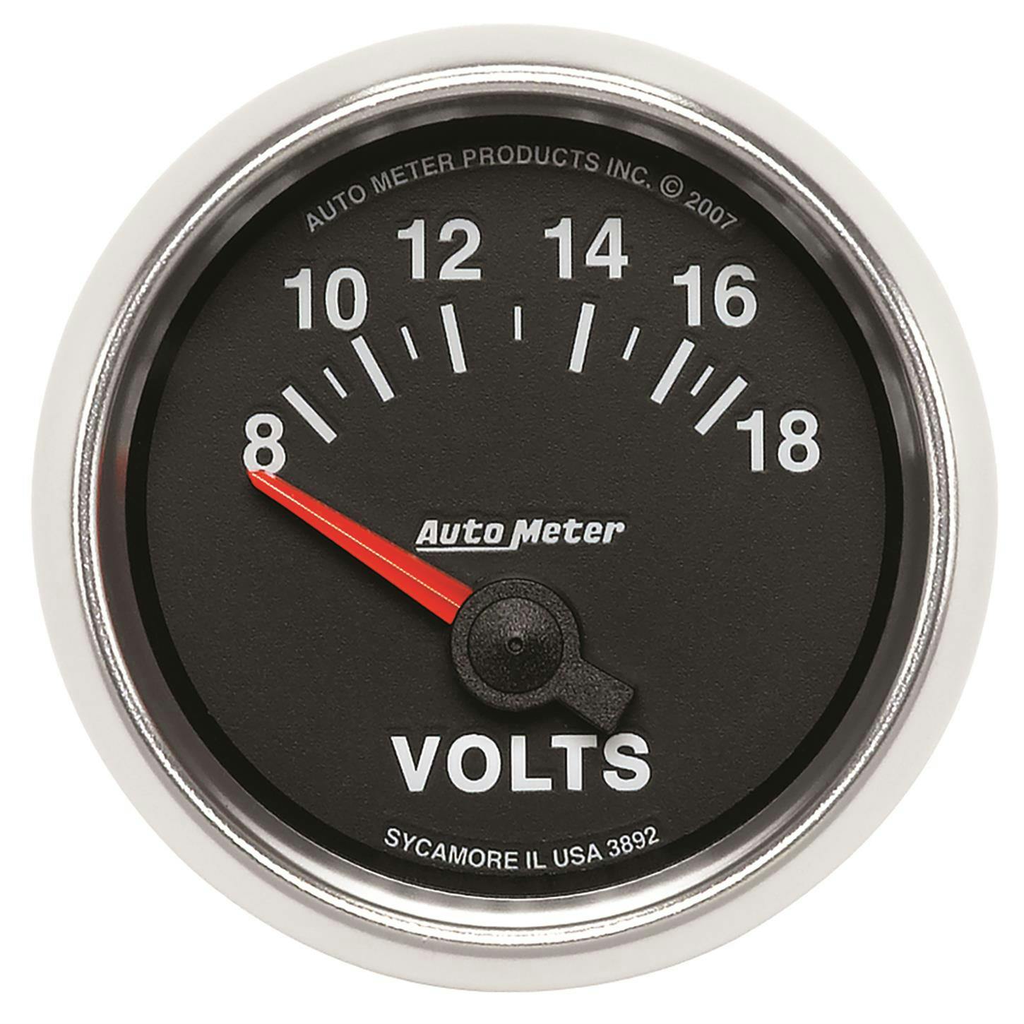AutoMeter 3892 GS Air-Core Voltmeter Gauge, 2-1/16 Inch, 18V
