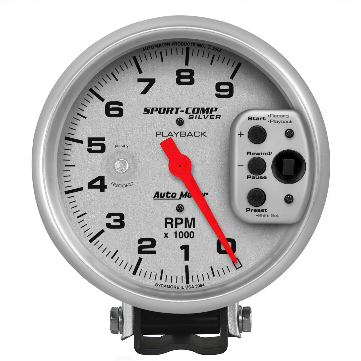 AutoMeter 3964 Ultra-Lite Air-Core Pedestal Tach, 9k RPM, 5 Inch