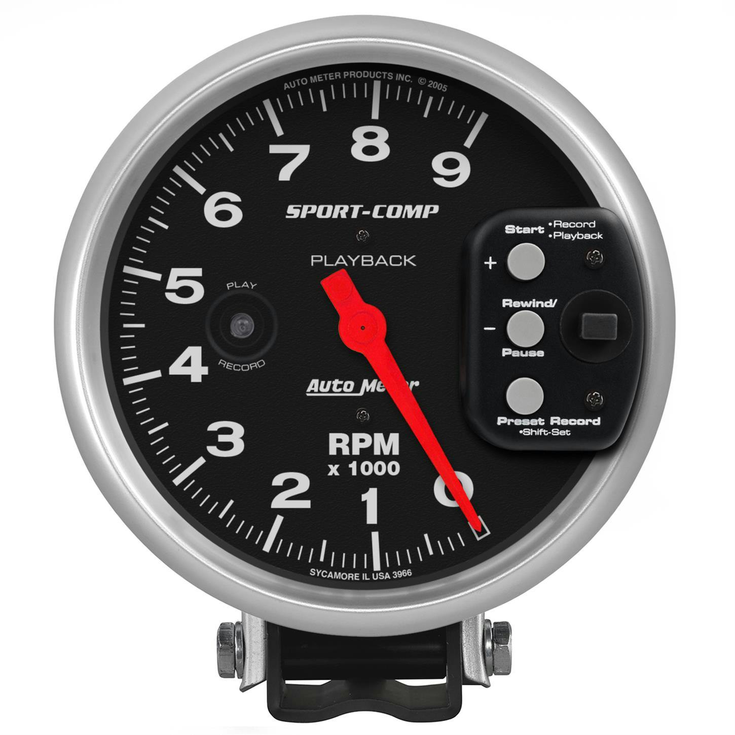 AutoMeter 3966 Tach Gauge, 5 Inch, 9K RPM, W/ RPM Playback
