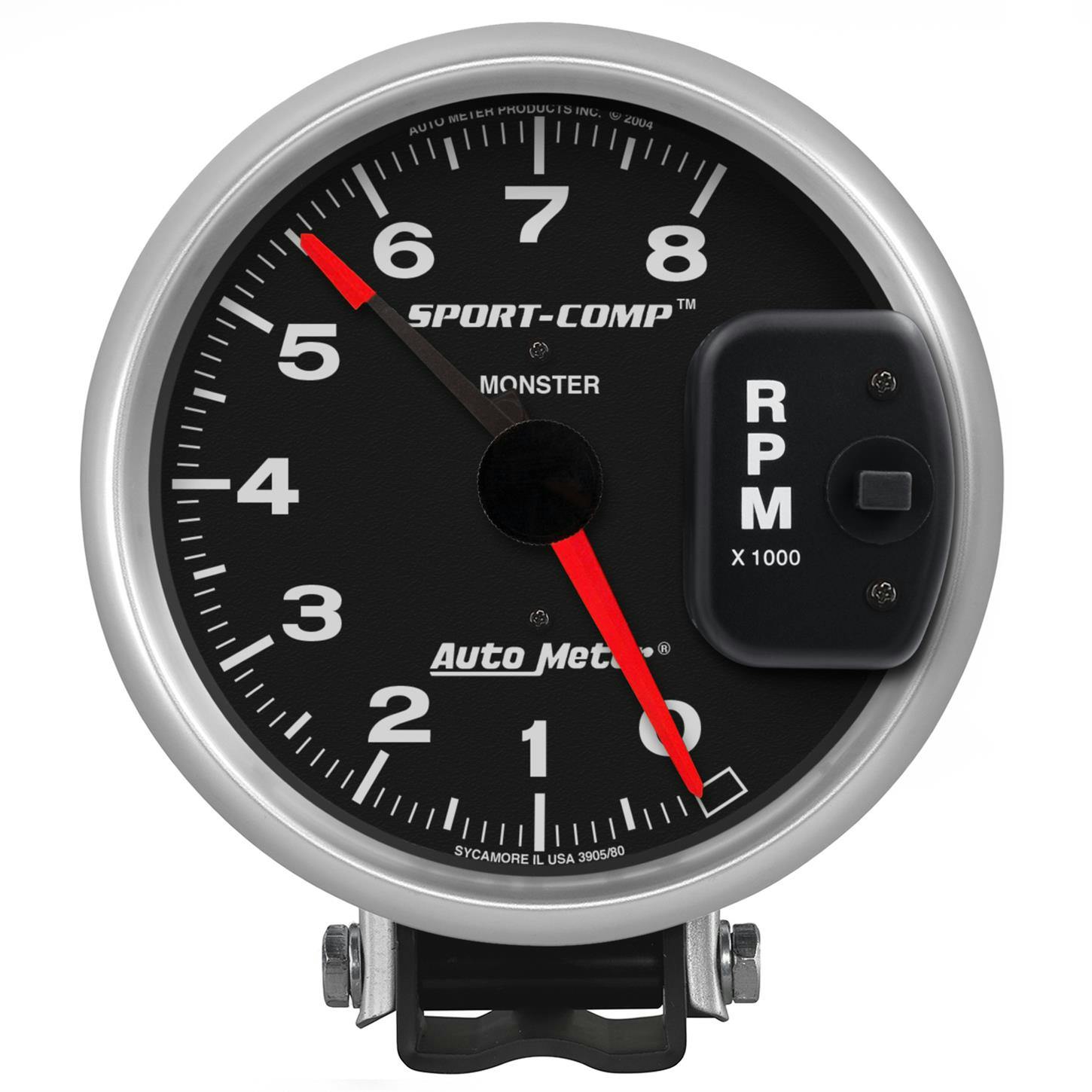 AutoMeter 3980 Sport-Comp Air-Core Pedestal Tach, 8k RPM, 5 Inch