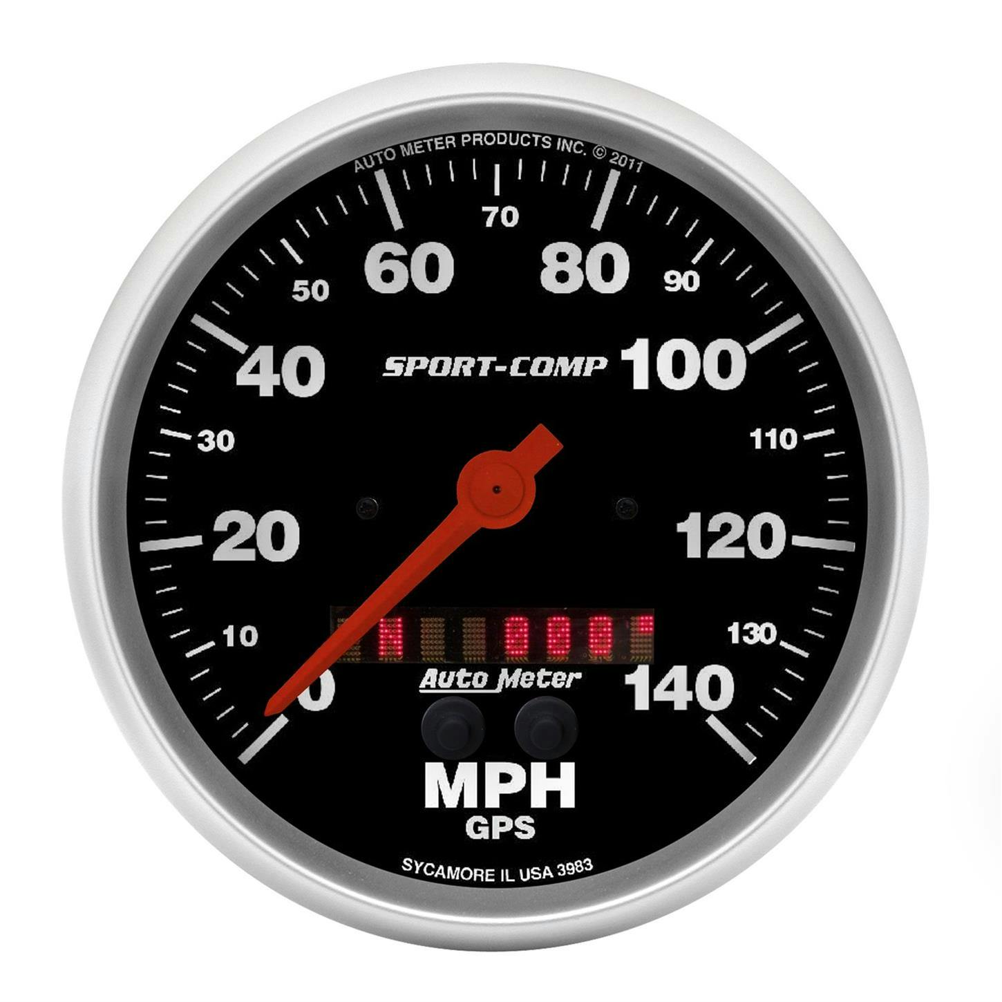 AutoMeter 3983 Sport-Comp Air-Core GPS Speedometer, 140 MPH, 5