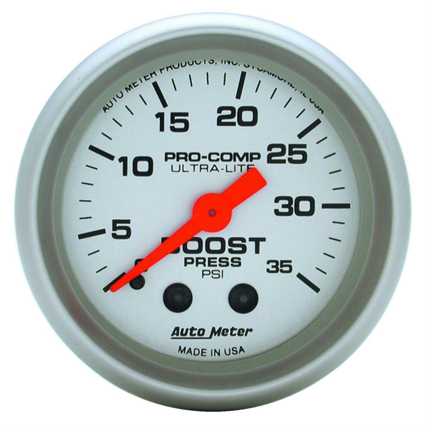 AutoMeter 4304 Ultra-Lite Mechanical Boost Gauge, 35 PSI, 2-1/16