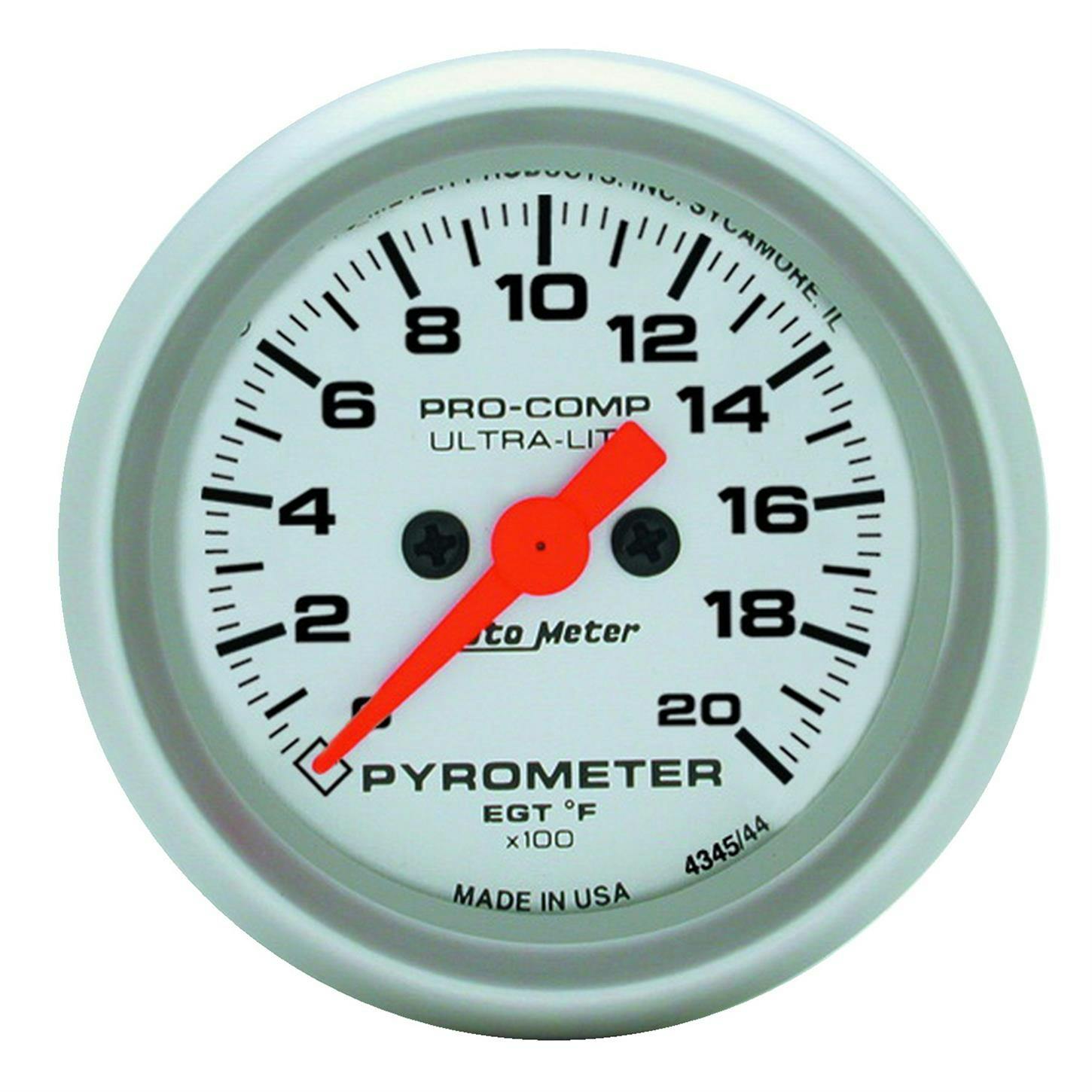 AutoMeter 4345 Pyrometer Gauge 2 1/16 Inch, 2000 Deg., Ultra-Lite