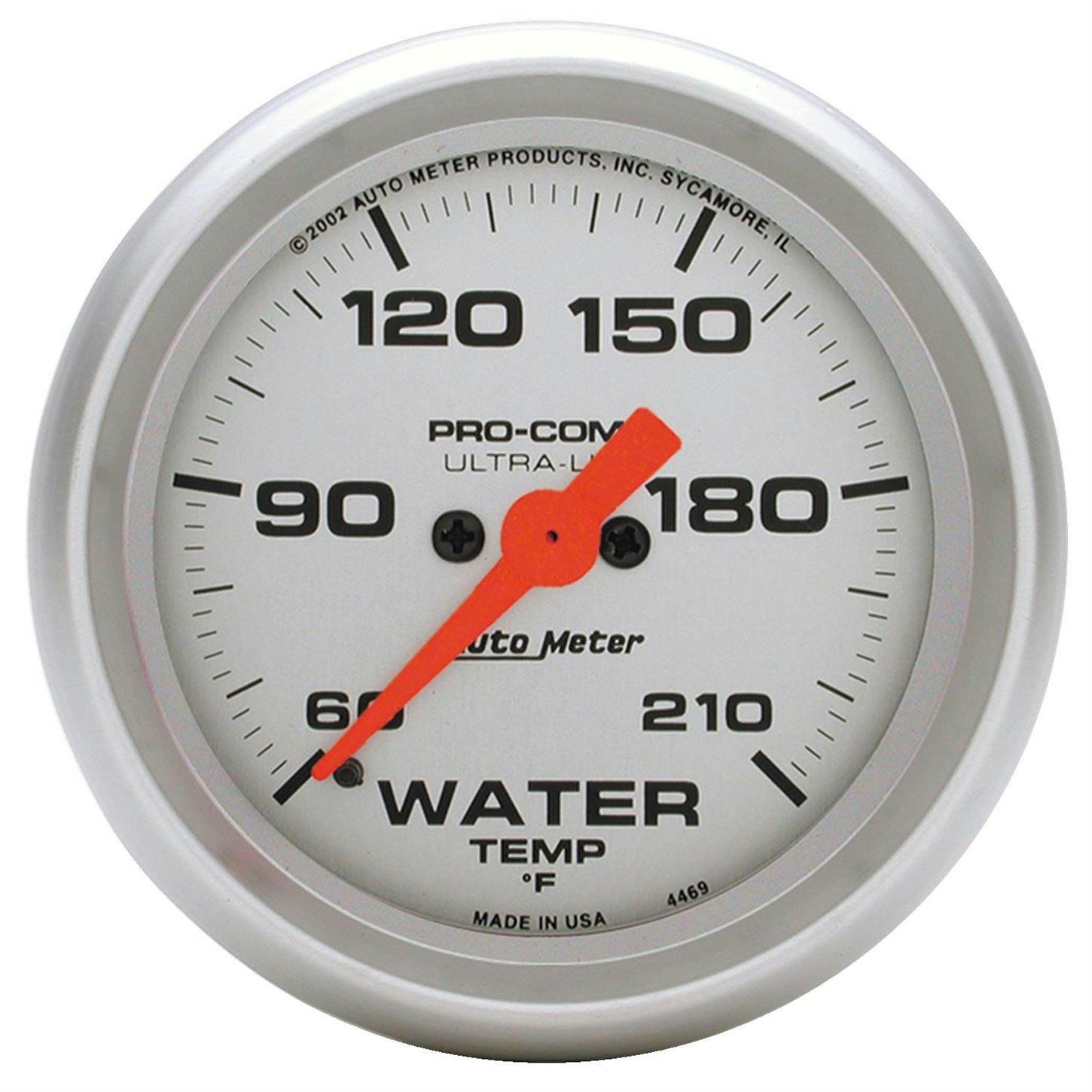 AutoMeter 4369 Water Temp Gauge, 2 1/16 Inch, 60-210 Deg.