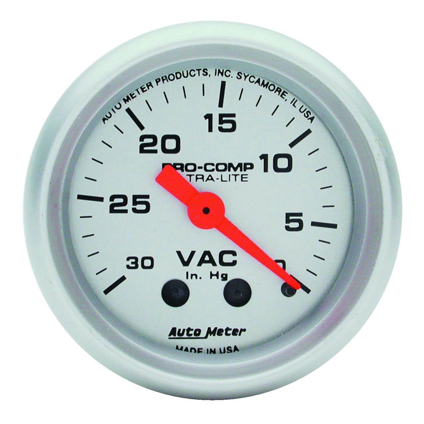 AutoMeter 4384 Ultra-Lite Mechanical Vacuum Gauge, 2-1/16 Inch