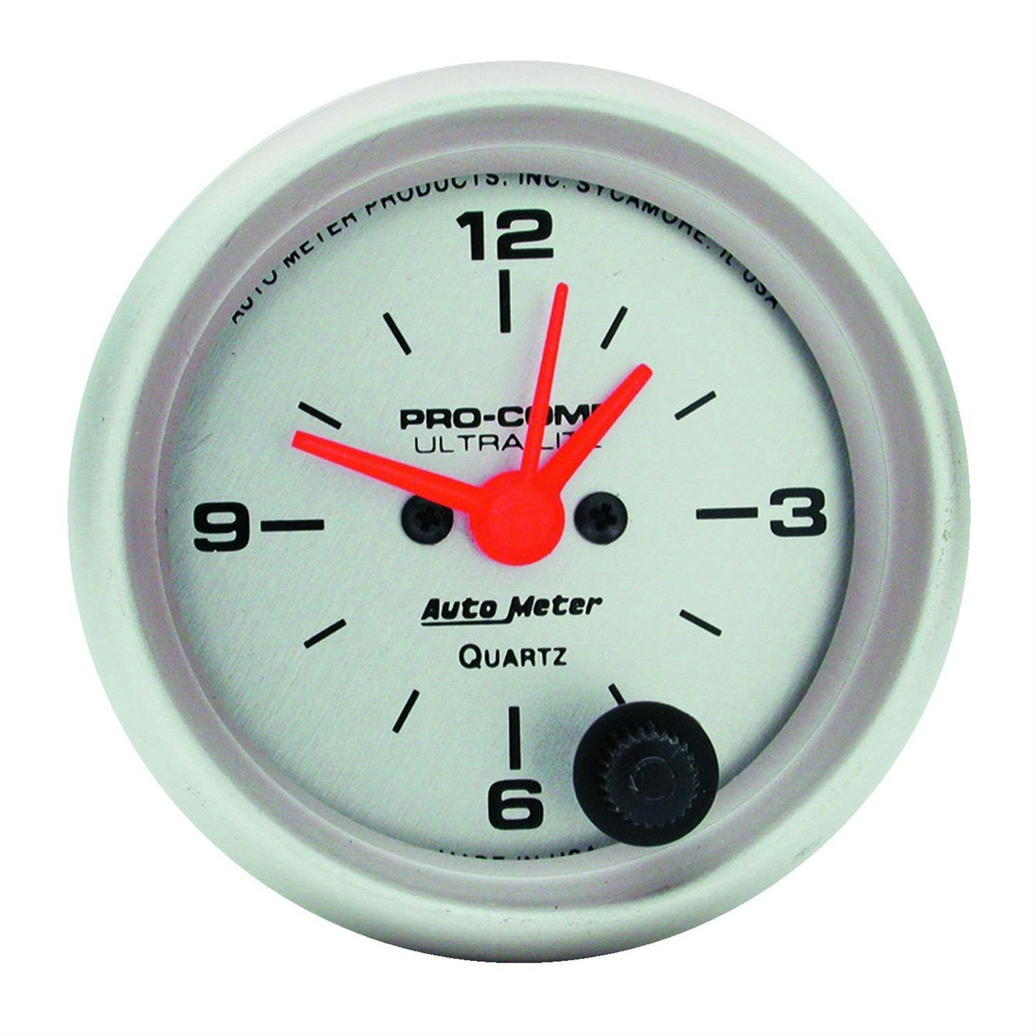 AutoMeter 4385 Ultra-Lite Quartz Clock Gauge, 2-1/16 Inch