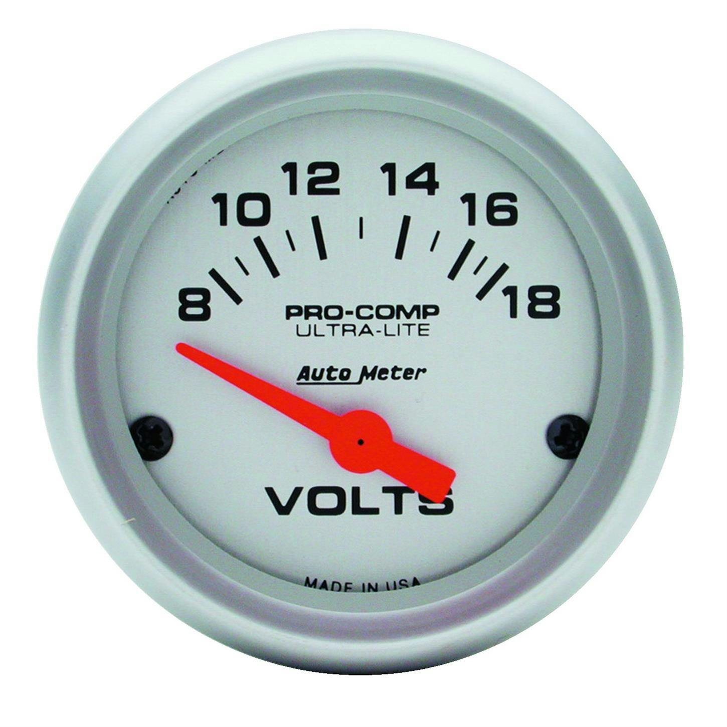 AutoMeter 4391 Ultra-Lite Air-Core Voltmeter Gauge, 2-1/16 Inch