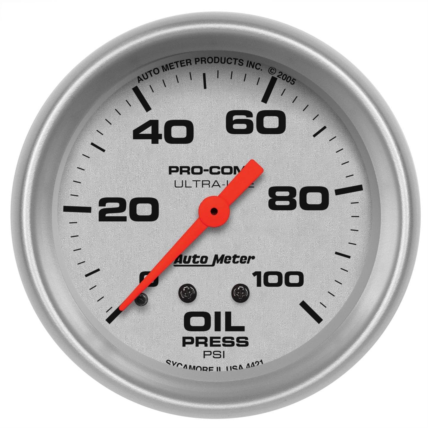 AutoMeter 2 5/8 Oil Pressure Gauge, 0-100 PSI Mechanical