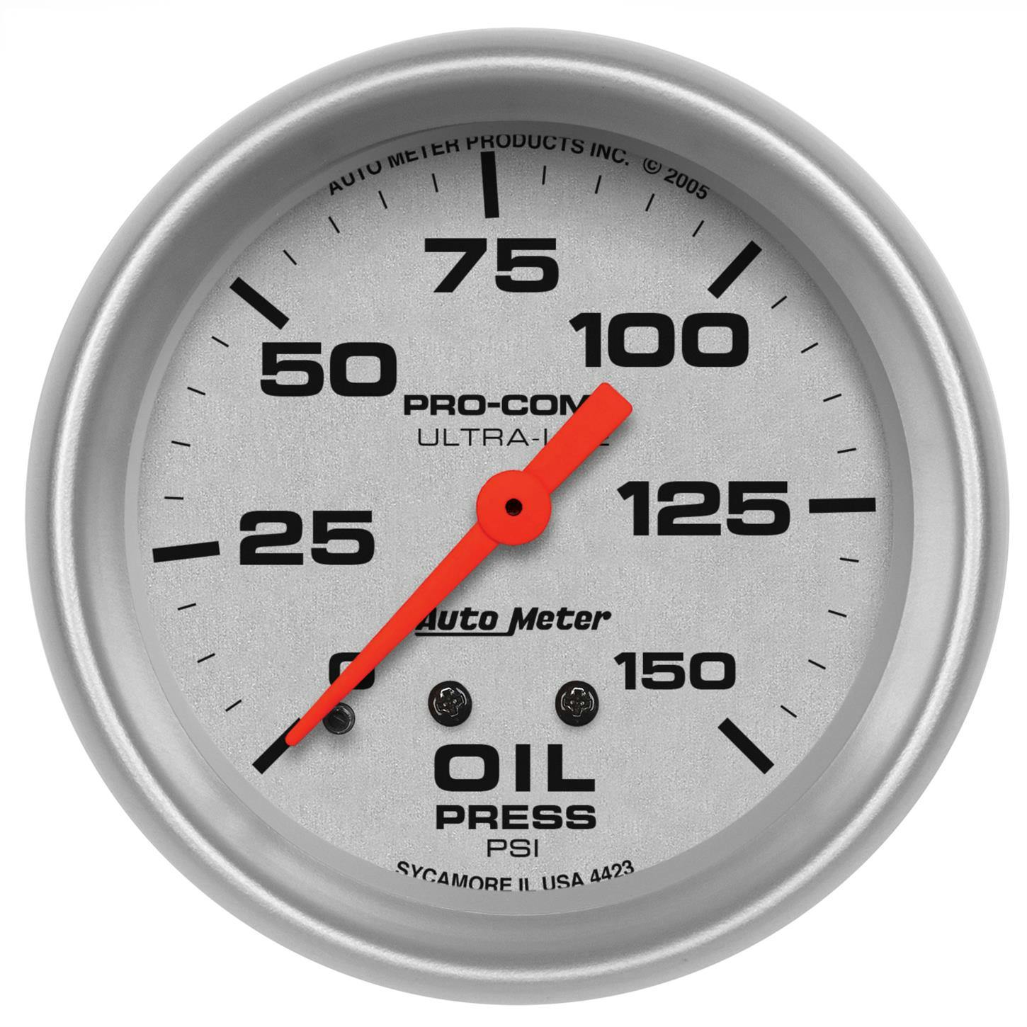 AutoMeter 4423 Ultra-Lite Mech Oil Press. Gauge, 150 PSI, 2-5/8