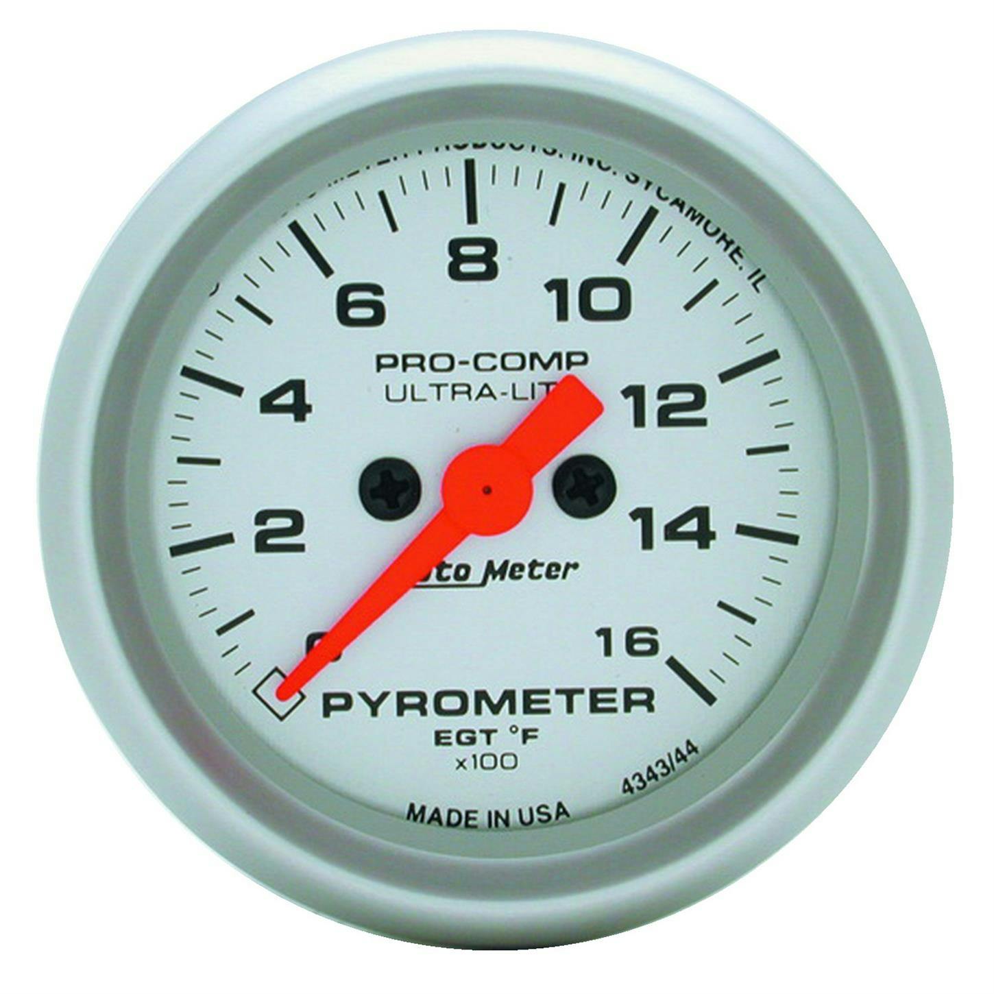 AutoMeter 4444 Pyrometer Gauge, 2 5/8 Inch, 1600 Deg., Ultra-Lite
