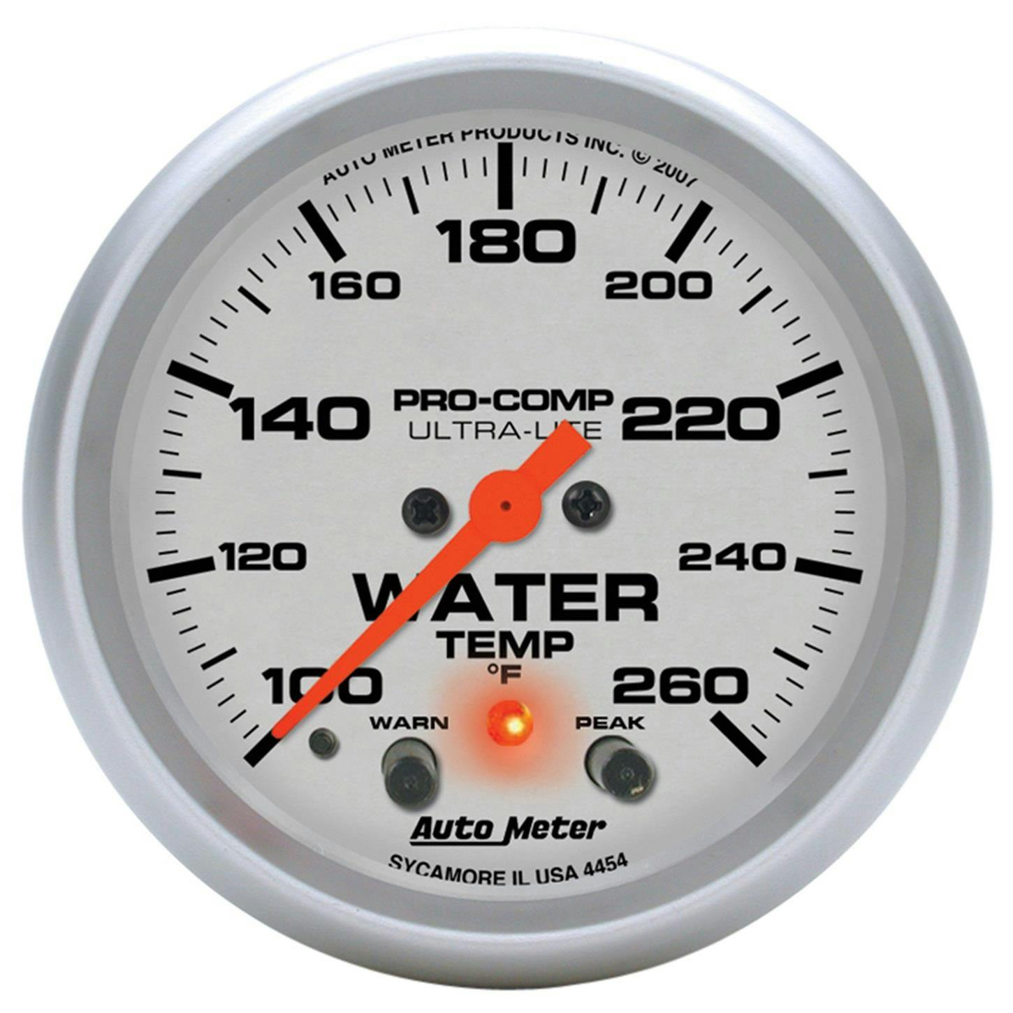AutoMeter 4454 Water Temp Gauge, 2 5/8 Inch, 260 Deg., Ultra-Lite
