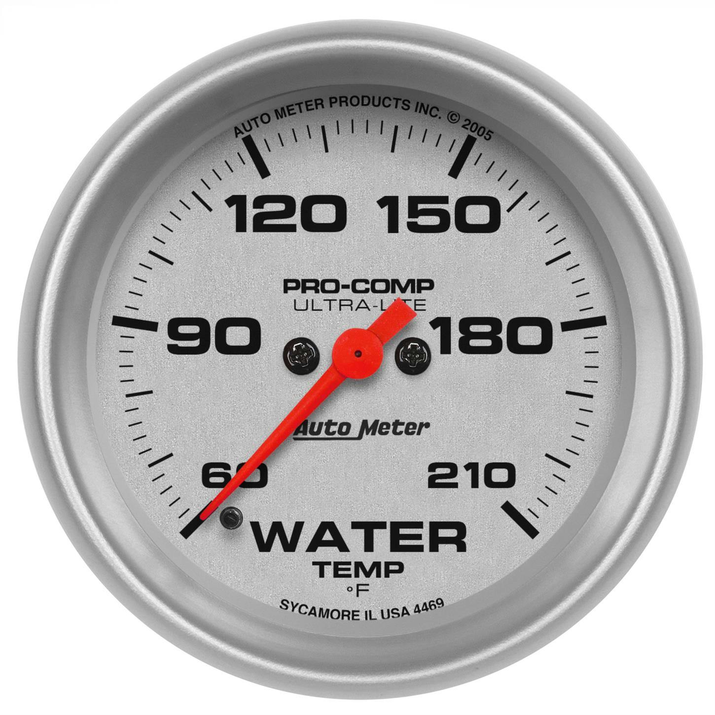 AutoMeter 4469 Water Temp Gauge, 2 5/8 Inch, 60-210 Deg., UL