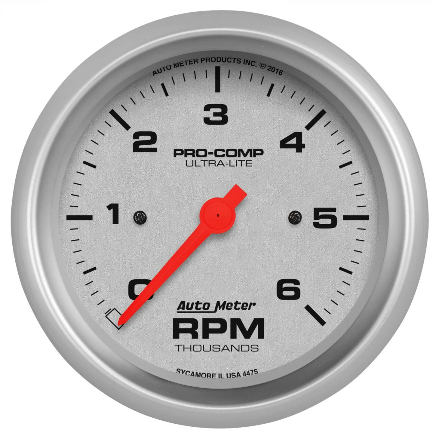 AutoMeter 4475 Tach Gauge 3 3/8 Inch, 6K RPM, In-Dash, Ultra-Lite