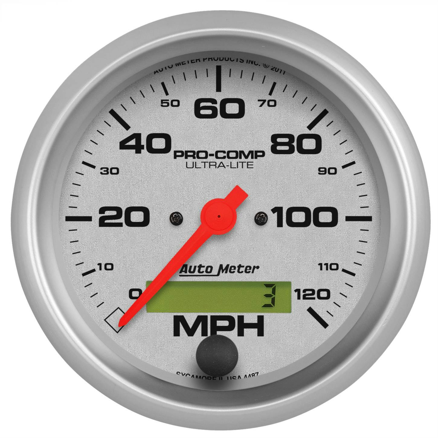 AutoMeter 4487 Ultra-Lite Air-Core Speedometer,120 MPH,3-3/8 Inch