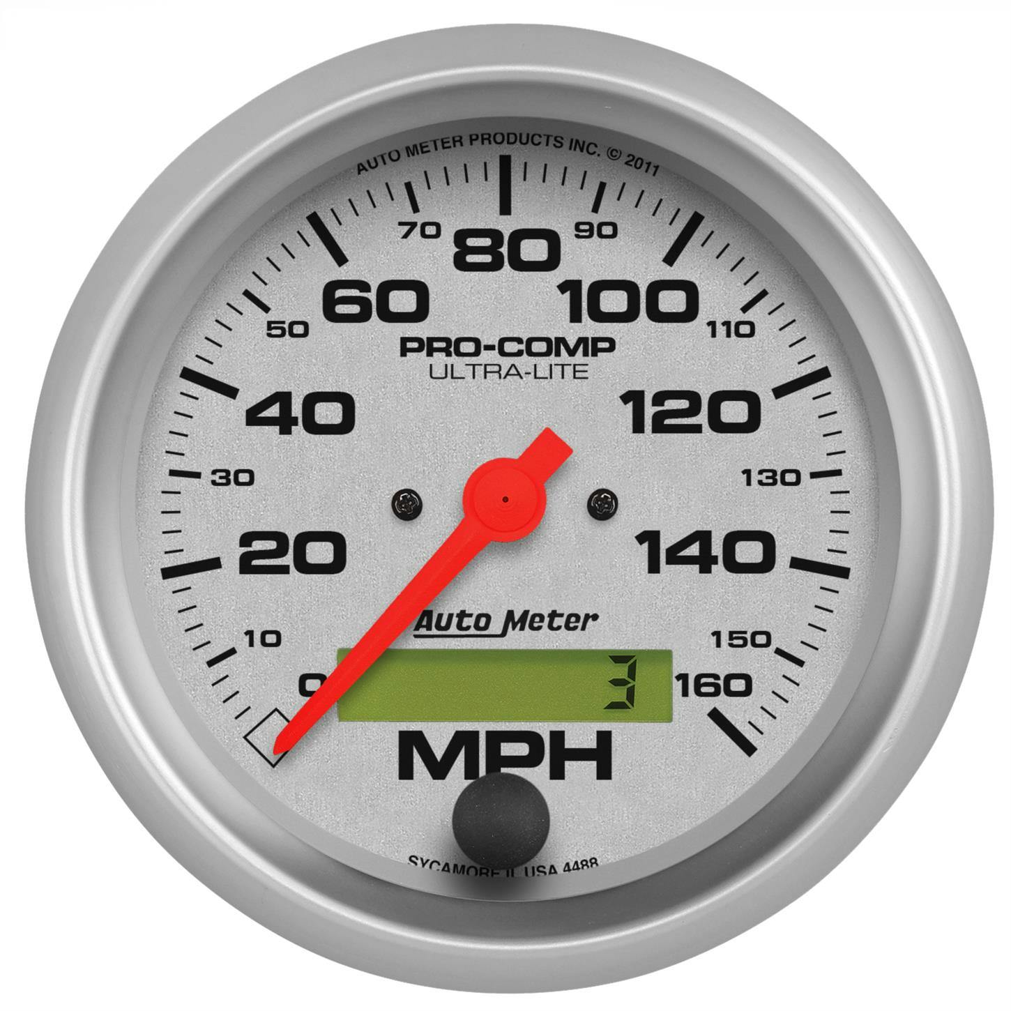 AutoMeter 4488 Ultra-Lite Air-Core Speedometer,160 MPH,3-3/8 Inch