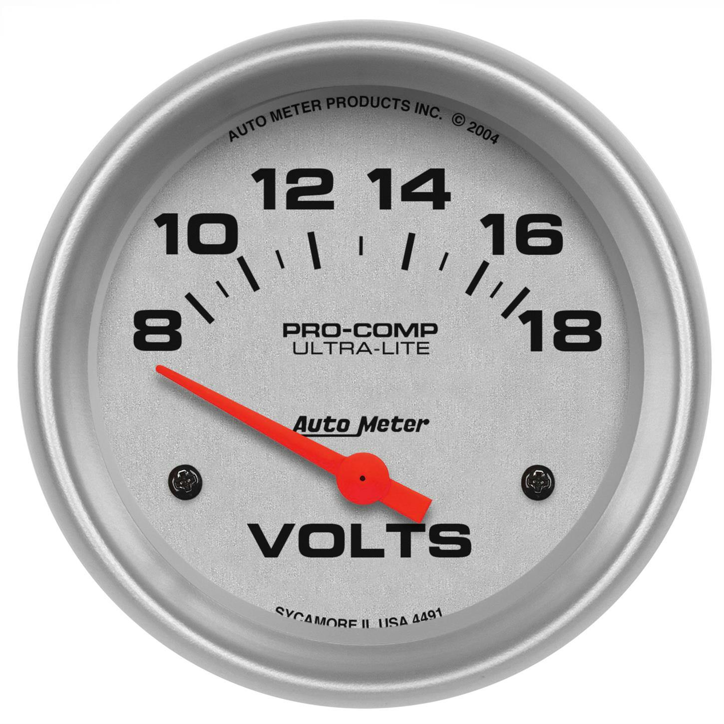 AutoMeter 4491 Ultra-Lite Air-Core Voltmeter Gauge, 2-5/8 Inch