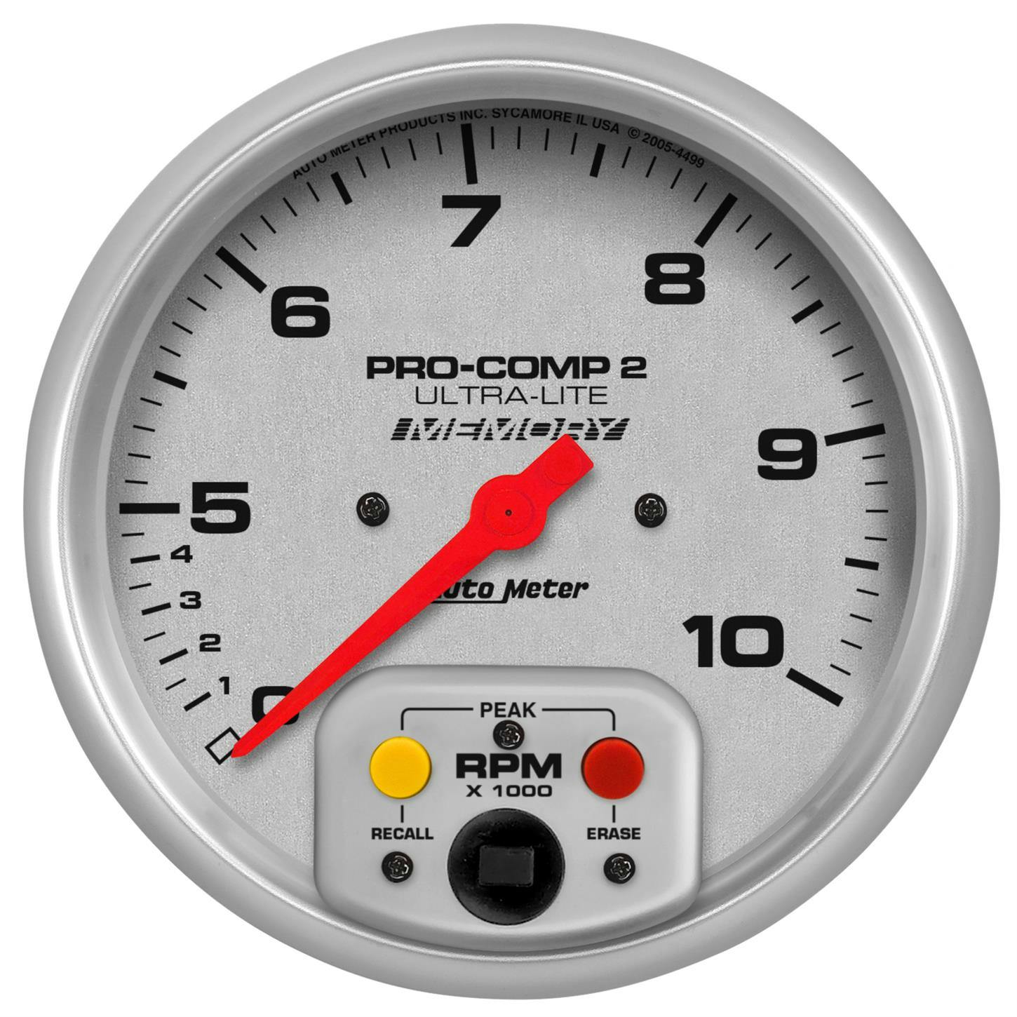 AutoMeter 4499 Tach Gauge, 5 Inch, 10K RPM, In-Dash, Ultra-Lite