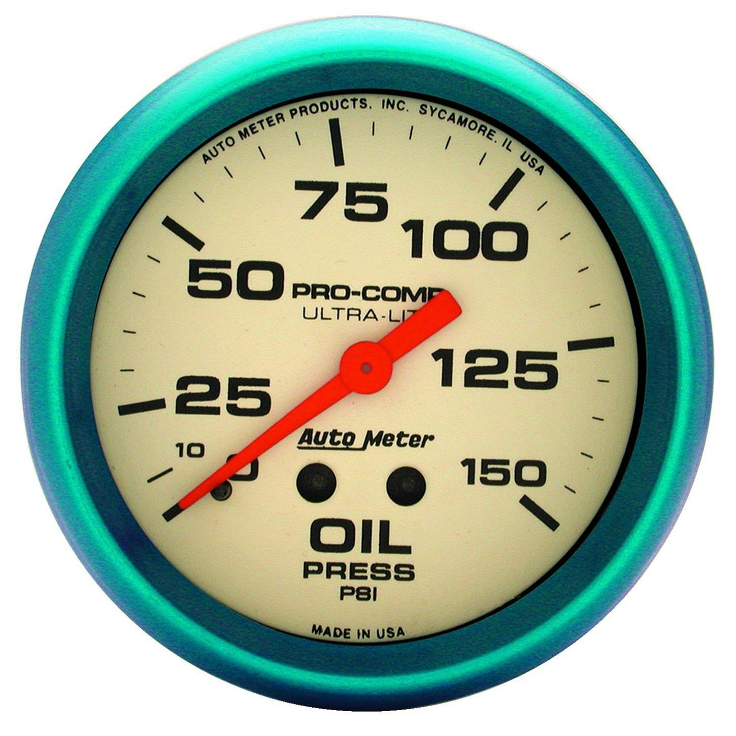 AutoMeter 4523 Ultra-Nite Mechanical Oil Press. Gauge, 2-5/8