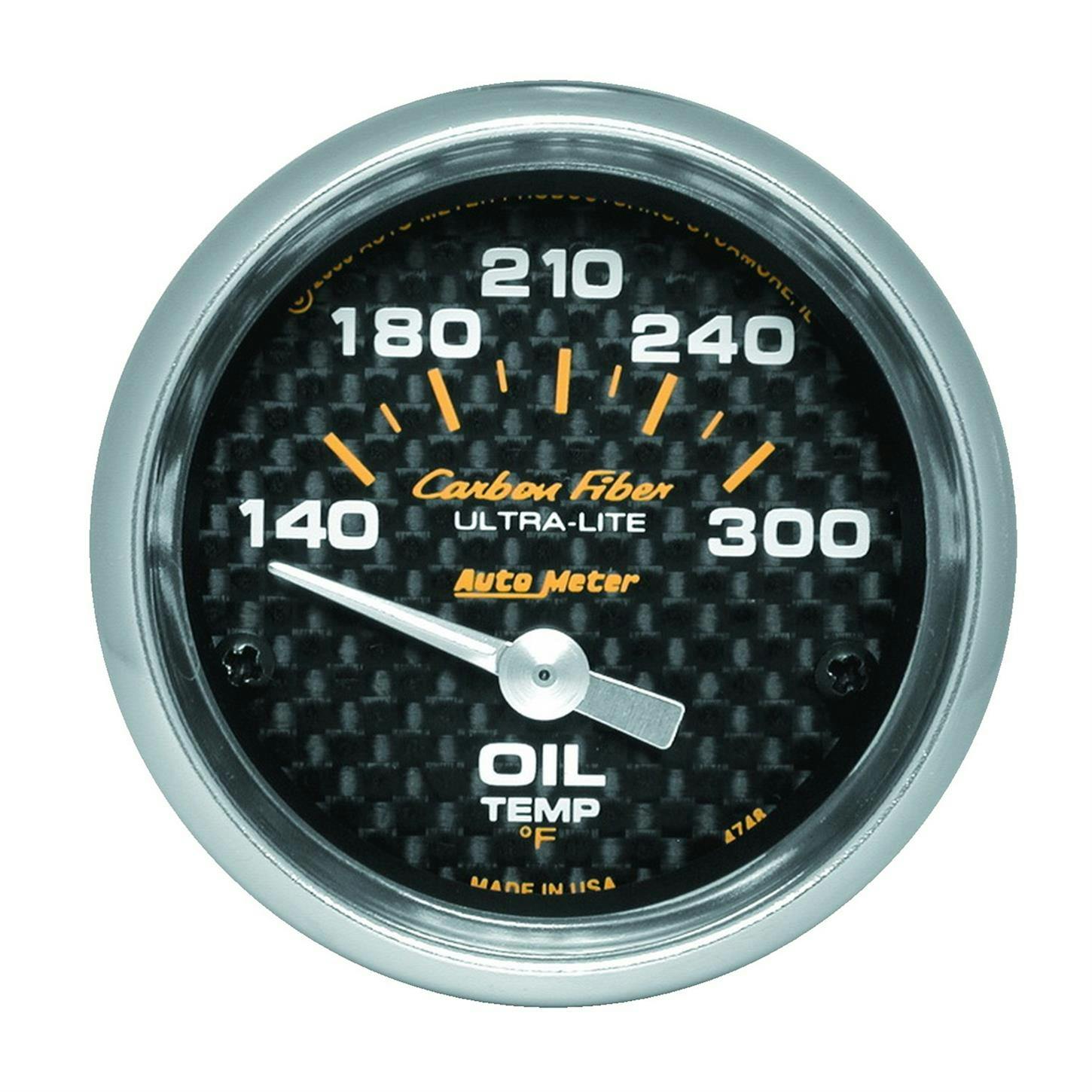 AutoMeter 4748 Carbon Fiber Air-Core Oil Temp. Gauge,2-1/16 In