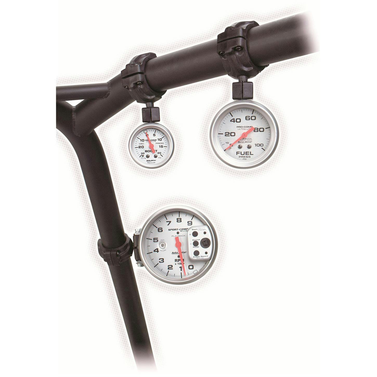 AutoMeter 48008 1-3/4 Inch Roll Cage Mount Gauge Pod, 5 Inch Tach