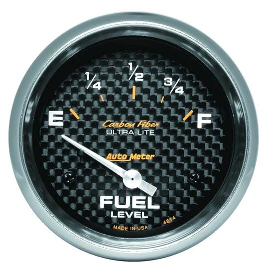 AutoMeter 4814 Carbon Fiber Air-Core Fuel Level Gauge, 2-5/8 Inch