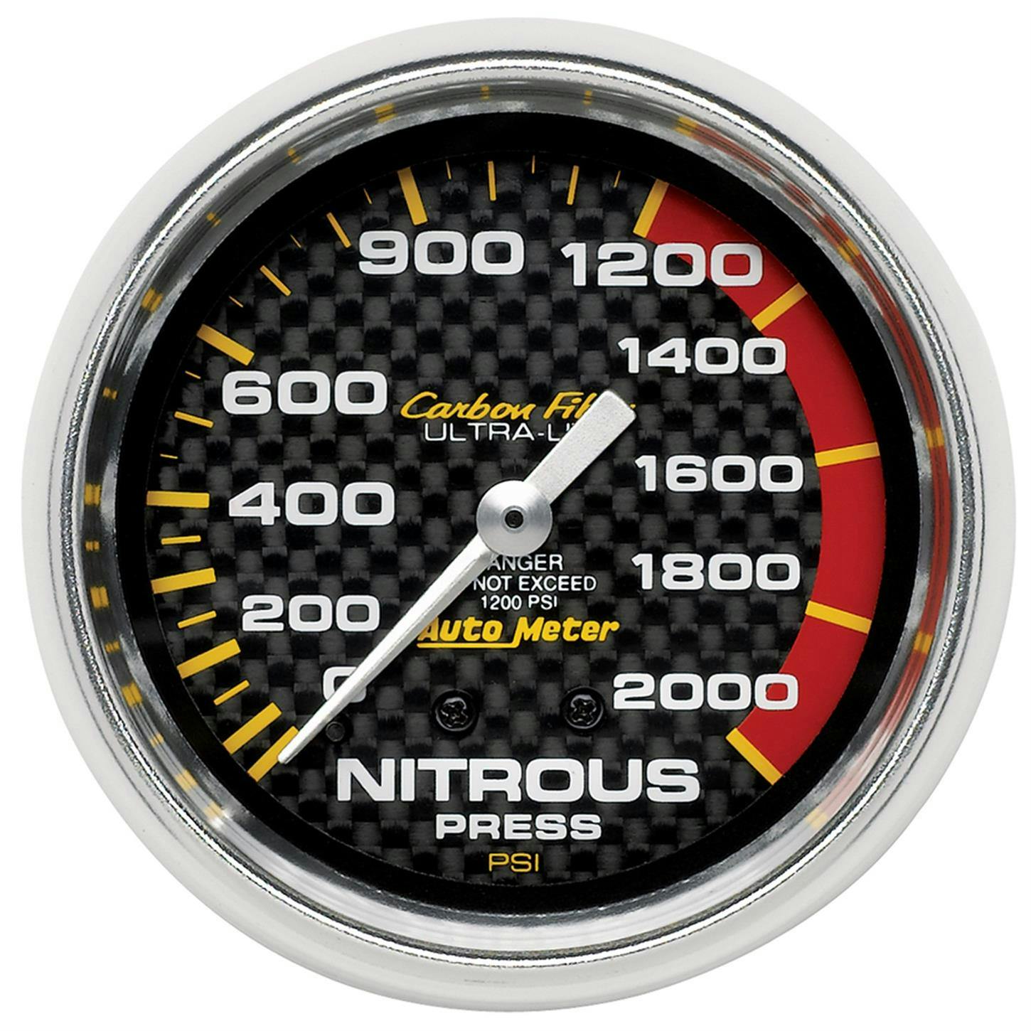 AutoMeter 4828 Nitrous Pressure Gauge, 2 5/8 Inch, 1600PSI, Mech