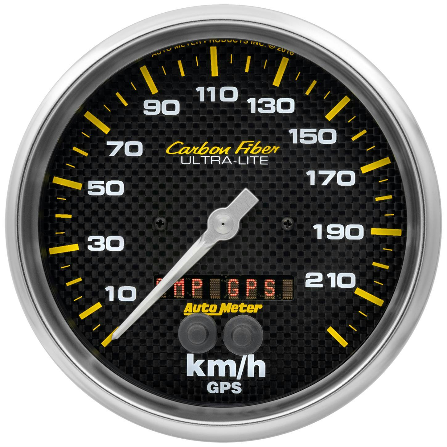 AutoMeter 4881-M Speedo Gauge, 5 Inch, 225KMH, GPS, Carbon Fiber