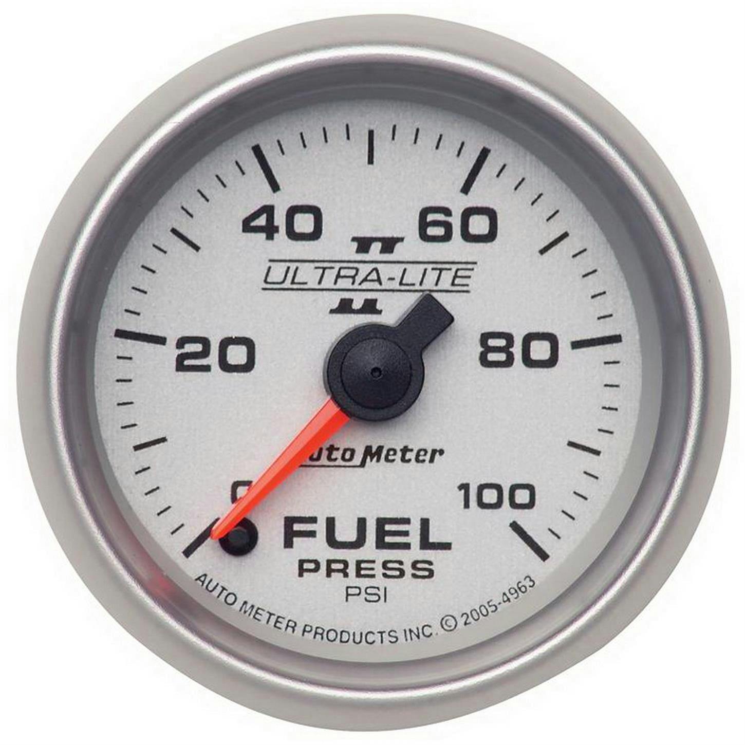 AutoMeter 4963 Fuel Pressure Gauge, 2 1/16 Inch, 100PSI, UL II