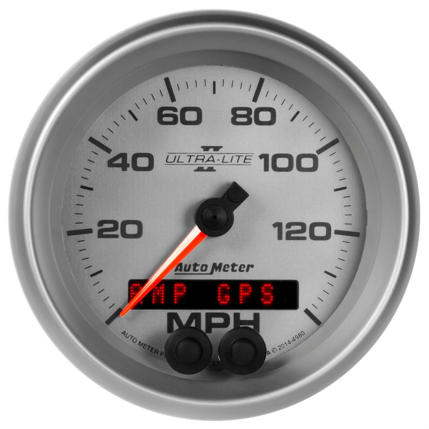AutoMeter 4980 Speedo Gauge, 3 3/8 Inch, 140MPH, GPS, Ultra-Lite