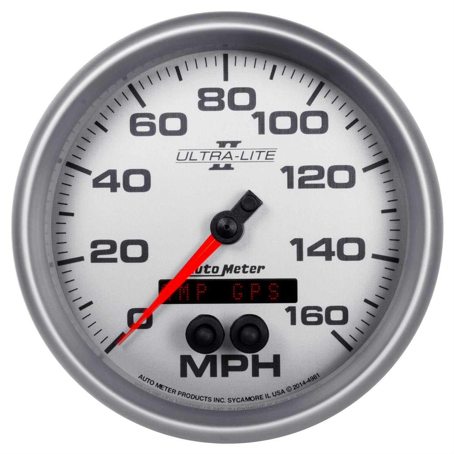AutoMeter 4981 Speedo Gauge, 5 Inch, 160MPH, GPS, Ultra-Lite II