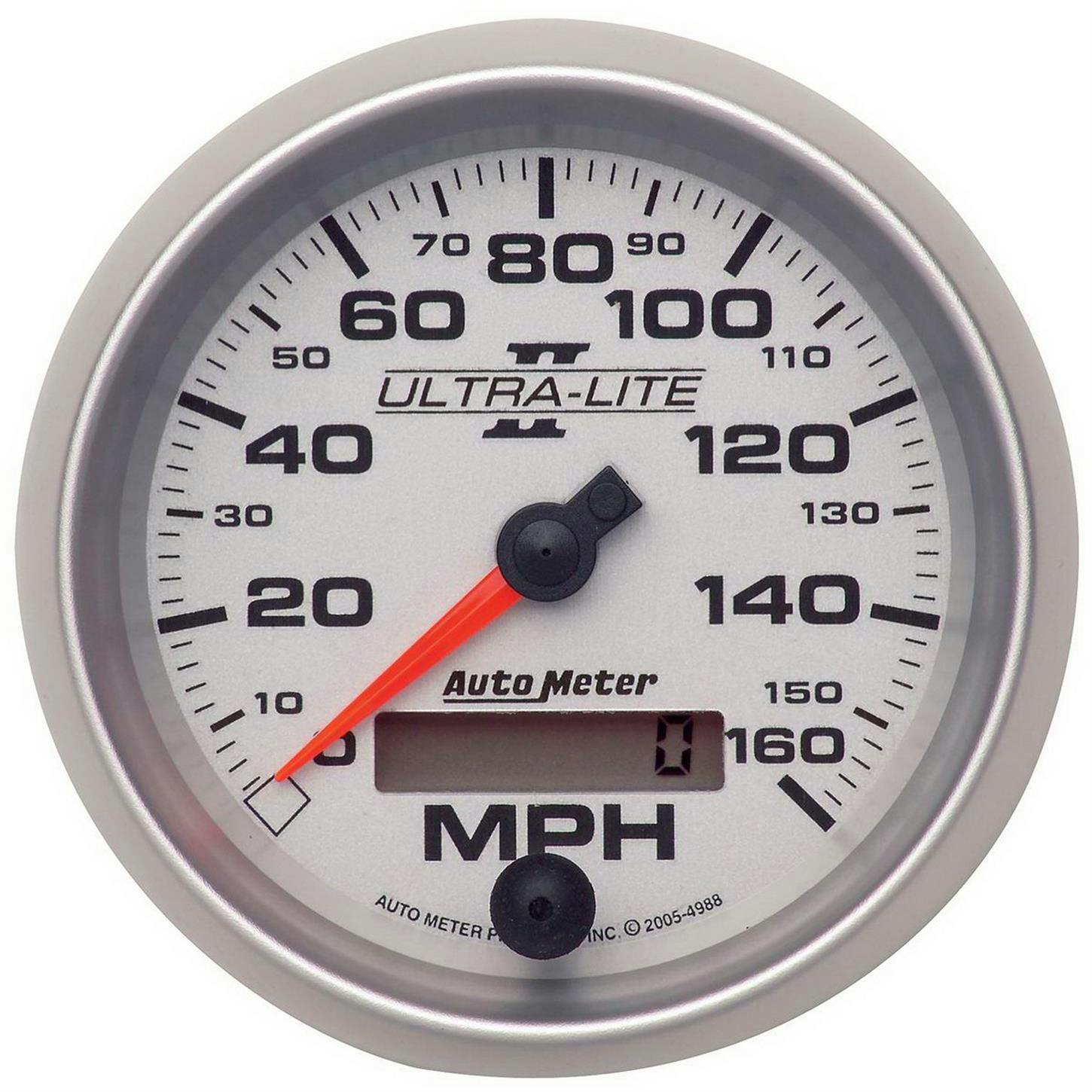AutoMeter 4988 Speedo Gauge, 3 3/8 Inch, 160MPH, Ultra-Lite II