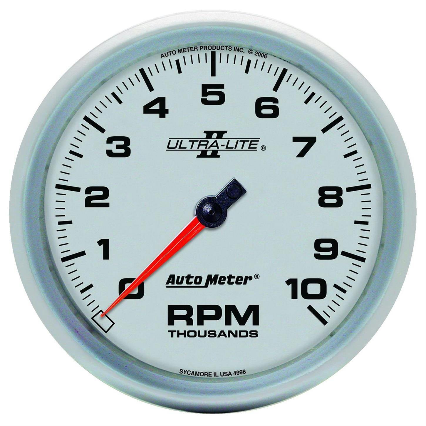 AutoMeter 4998 Ultra-Lite II Air-Core In-Dash Tach,10k RPM,5 Inch