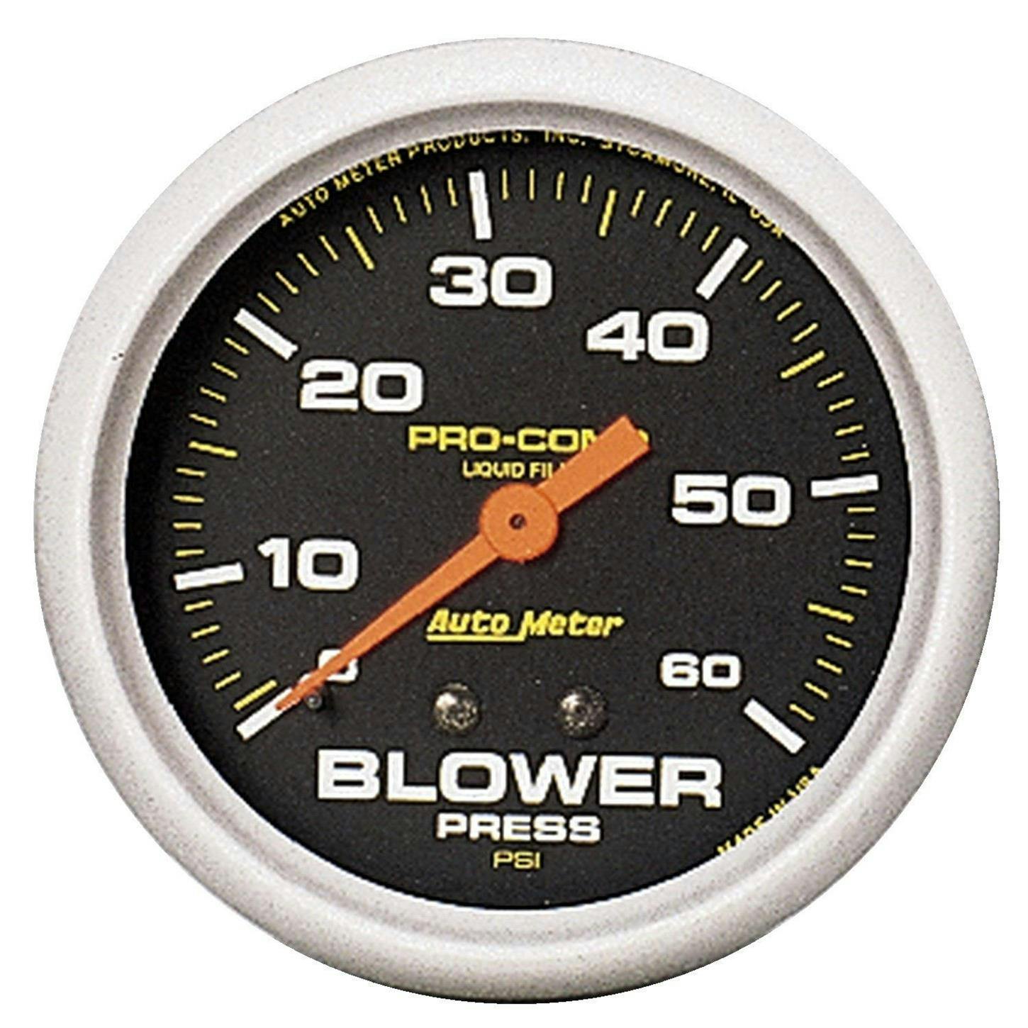 AutoMeter 5403 Blower Pressure, 2 5/8 Inch, 60PSI, Liquid Filled