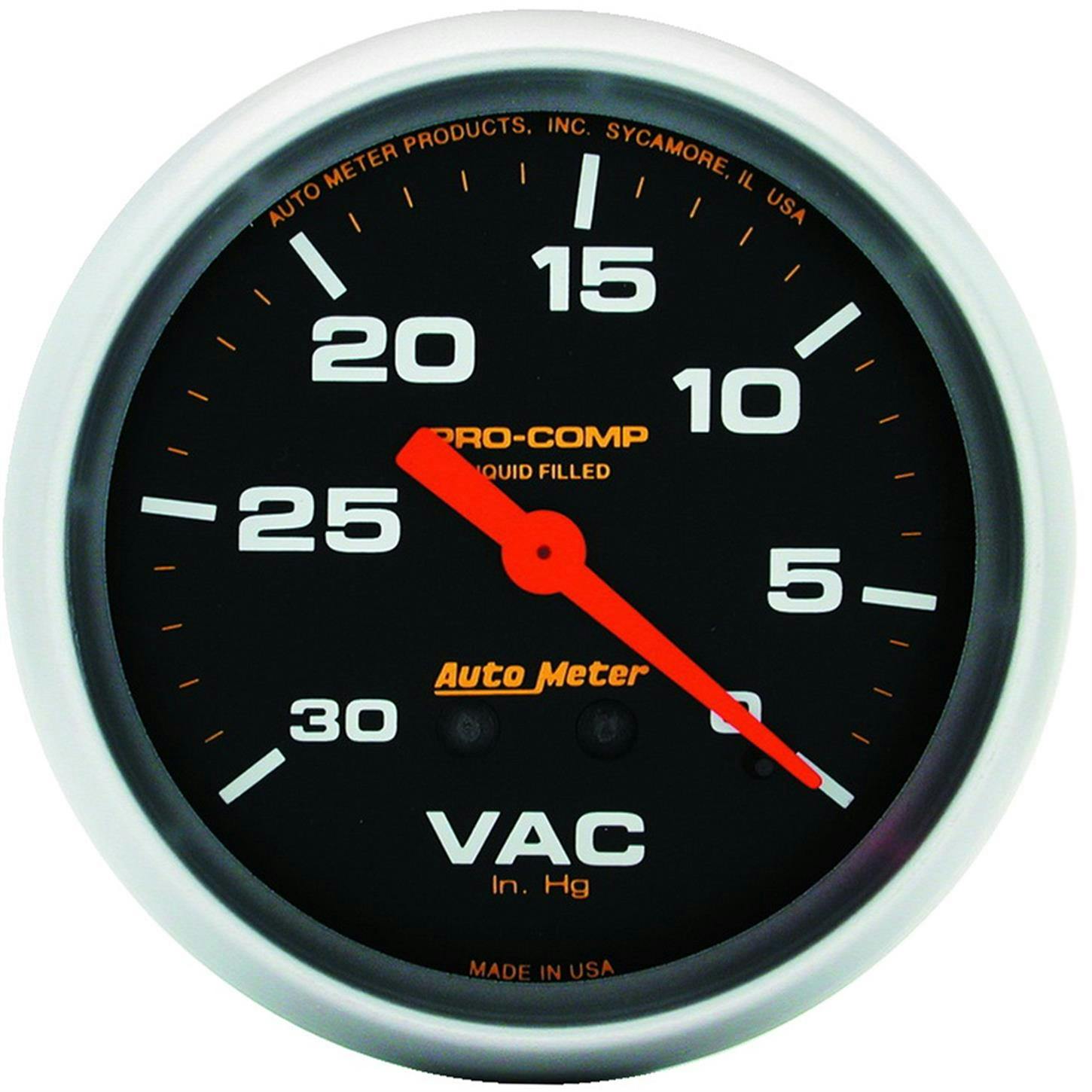 AutoMeter 5484 Pro-Comp Mechanical Vacuum Gauge, 2-5/8 Inch