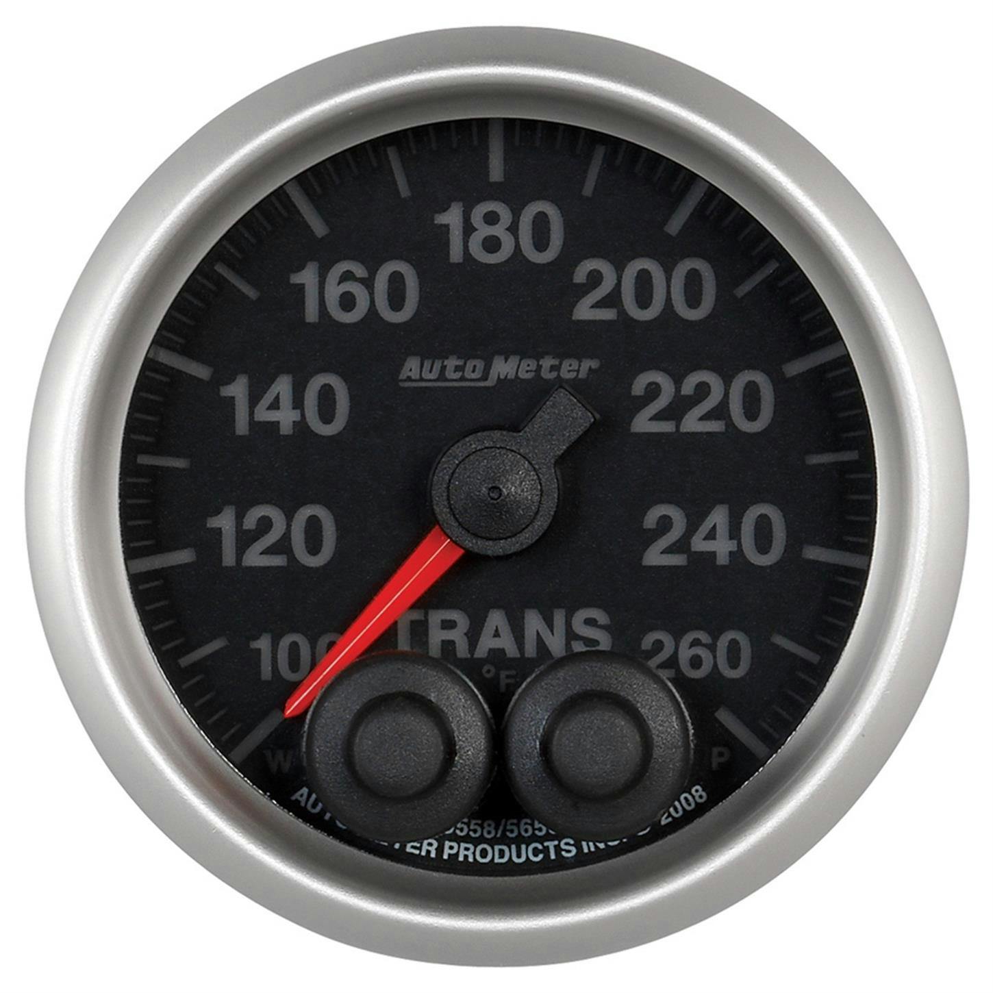AutoMeter 5658 Trans Temp Gauge, 2 1/16 Inch, 260 Deg., Elite