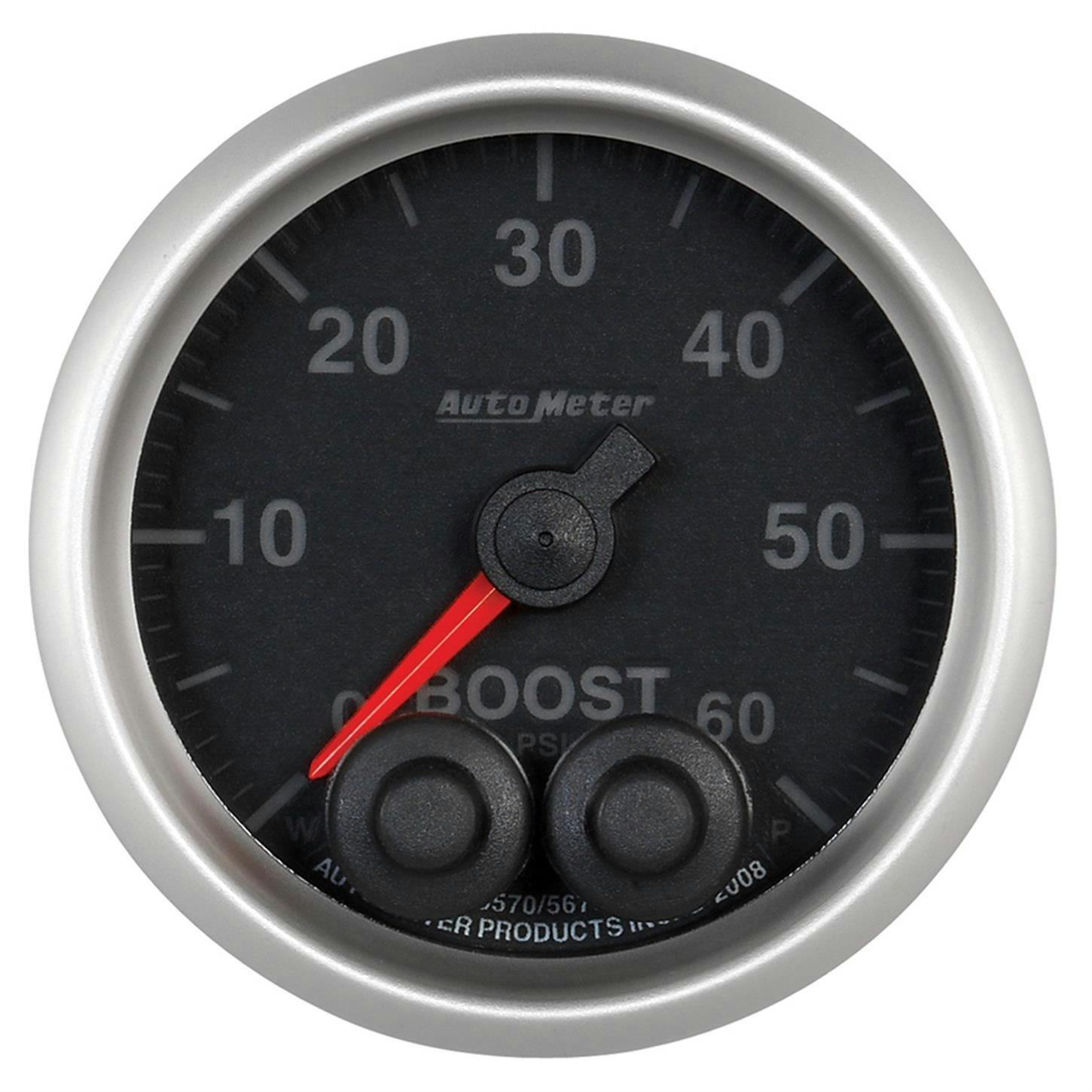 AutoMeter 5670 Boost, 2 1/16 Inch, 60PSI, W/Peak And Warn, Elite