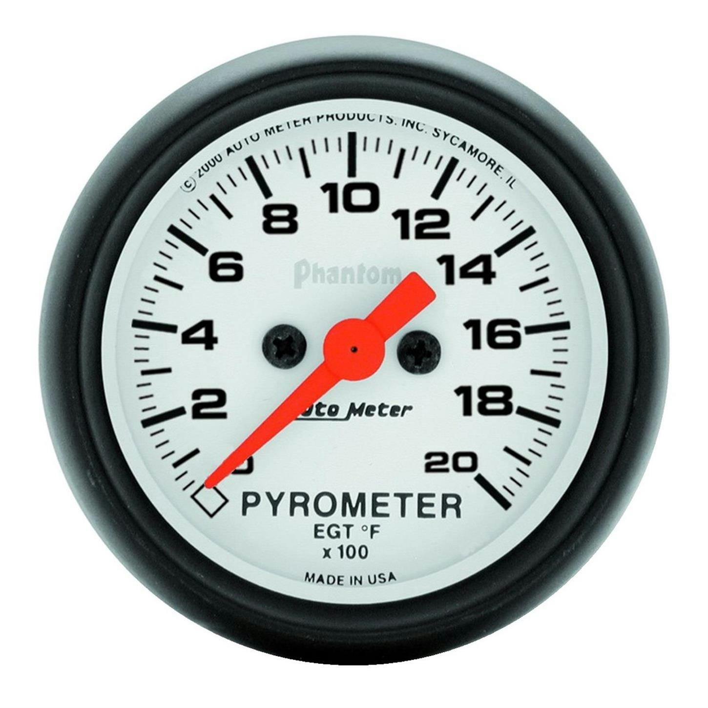 AutoMeter 5745 Pyrometer Gauge, 2 1/16 Inch, 2000 Deg., Phantom