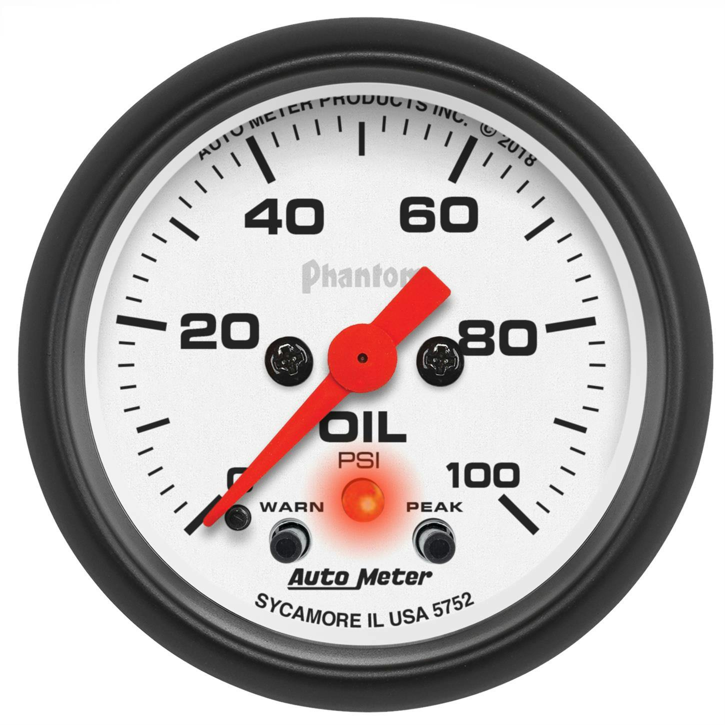 AutoMeter 5752 Gauge, Oil Pressure, 2 1/16 Inch, 100PSI, Phantom