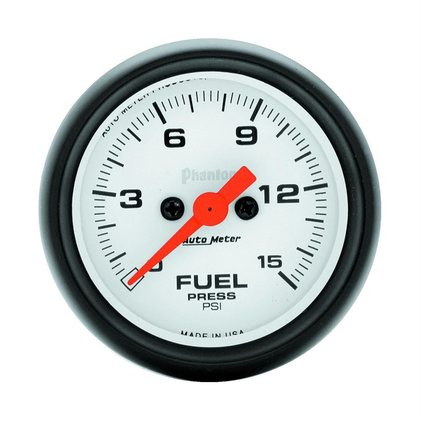 AutoMeter 5761 Fuel Pressure Gauge, 2 1/16 Inch, 15PSI, Phantom