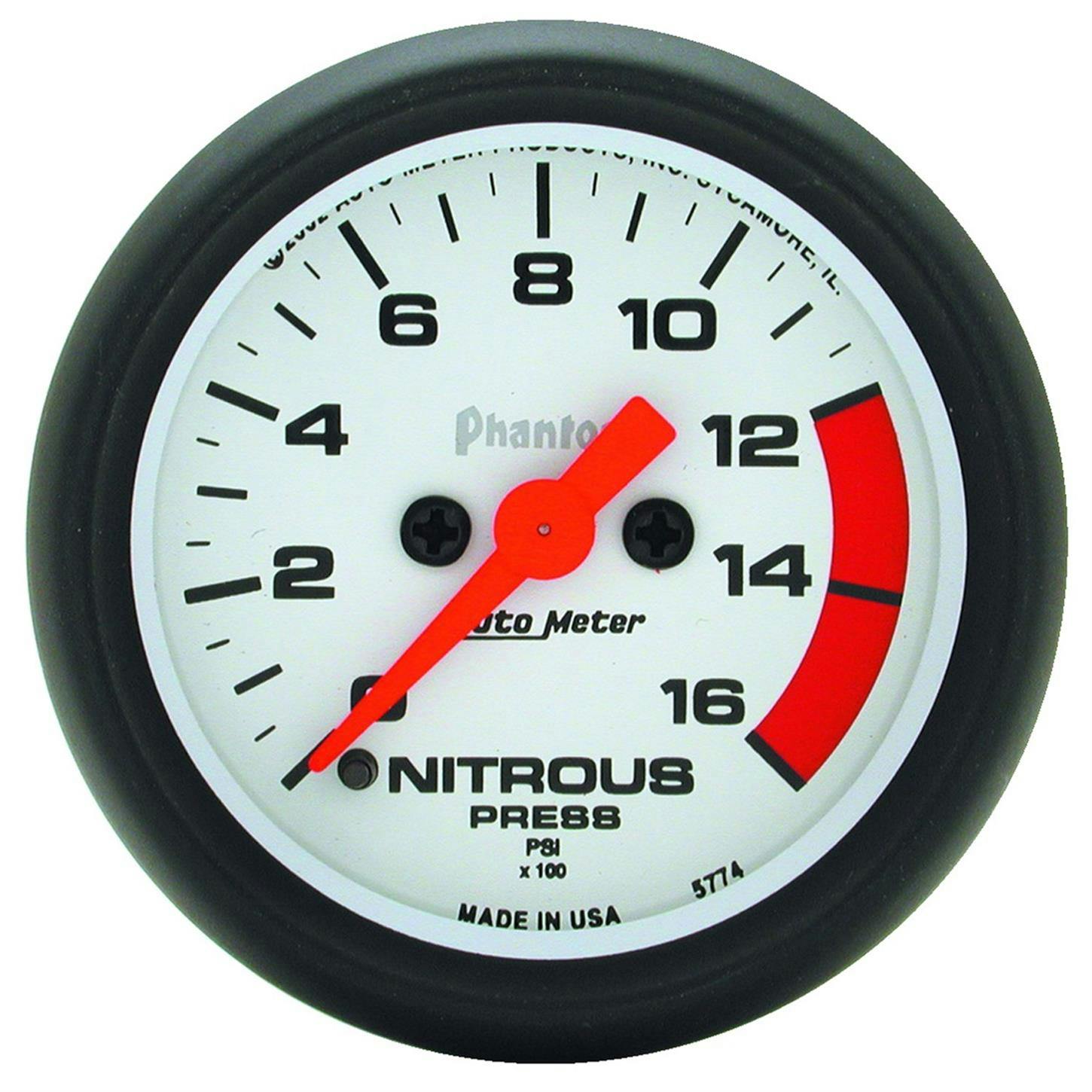 AutoMeter 5774 Nitrous Pressure Gauge, 2 1/16 Inch, 1600PSI