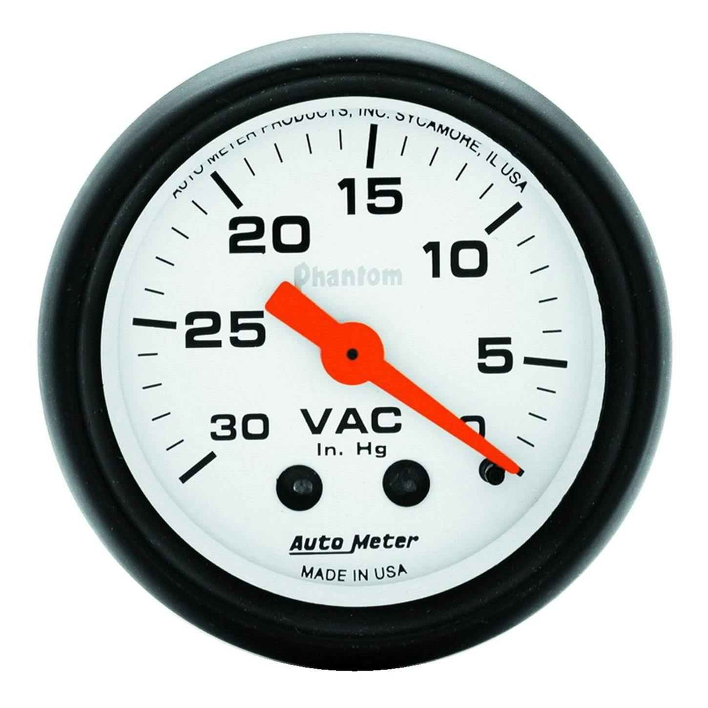AutoMeter 5784 Phantom Mechanical Vacuum Gauge, 2-1/16 Inch