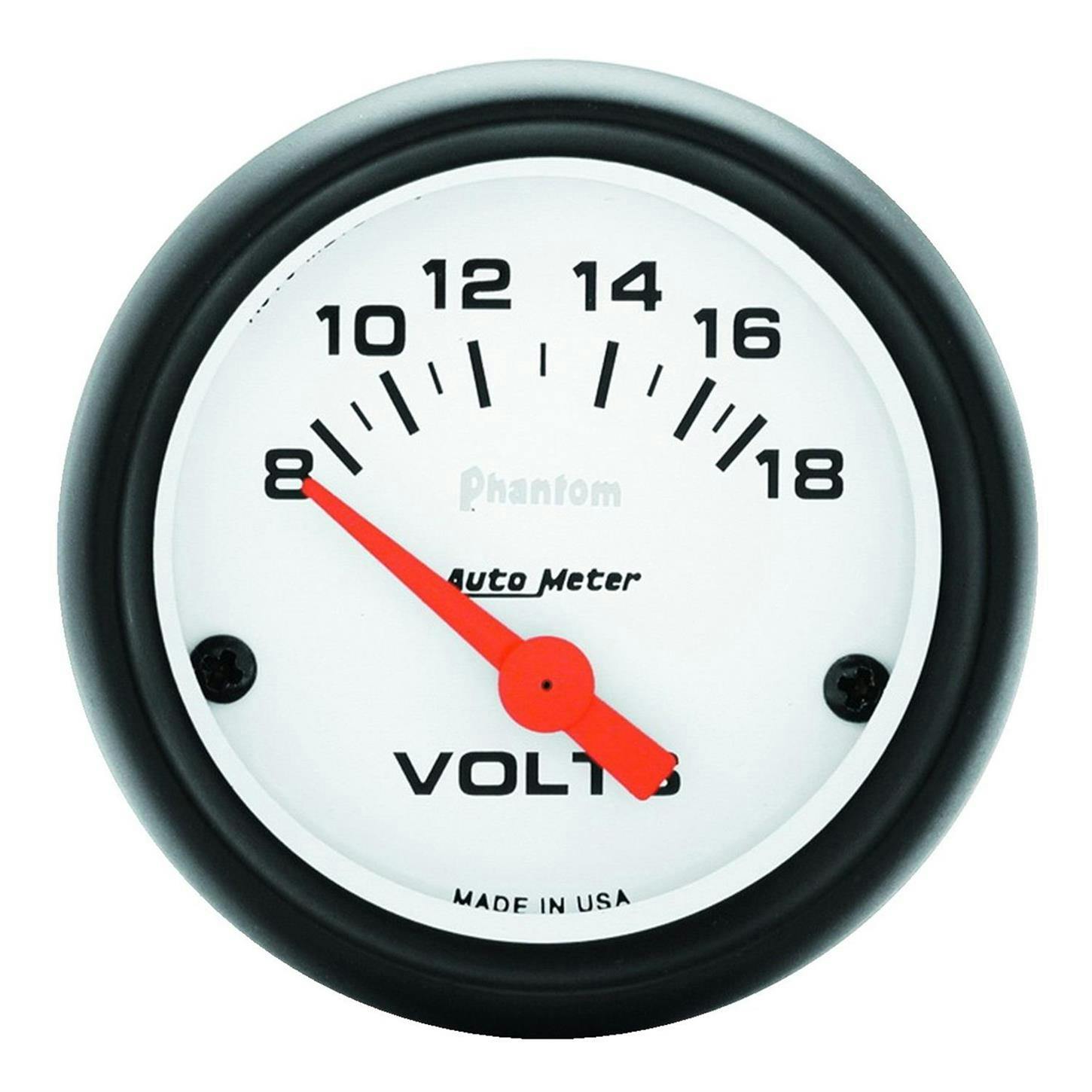 AutoMeter 5791 Phantom Air-Core Electric Voltmeter Gauge, 2-1/16