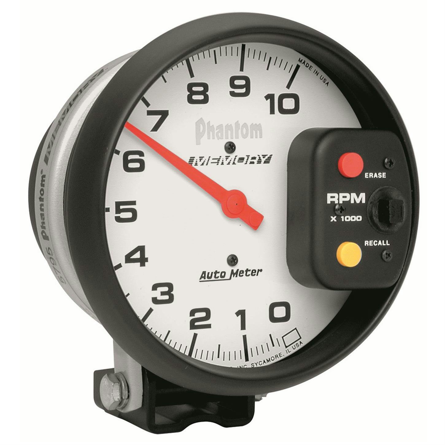 AutoMeter 5795 Tach Gauge, 5 Inch, 10K RPM, RPM Memory, Phantom