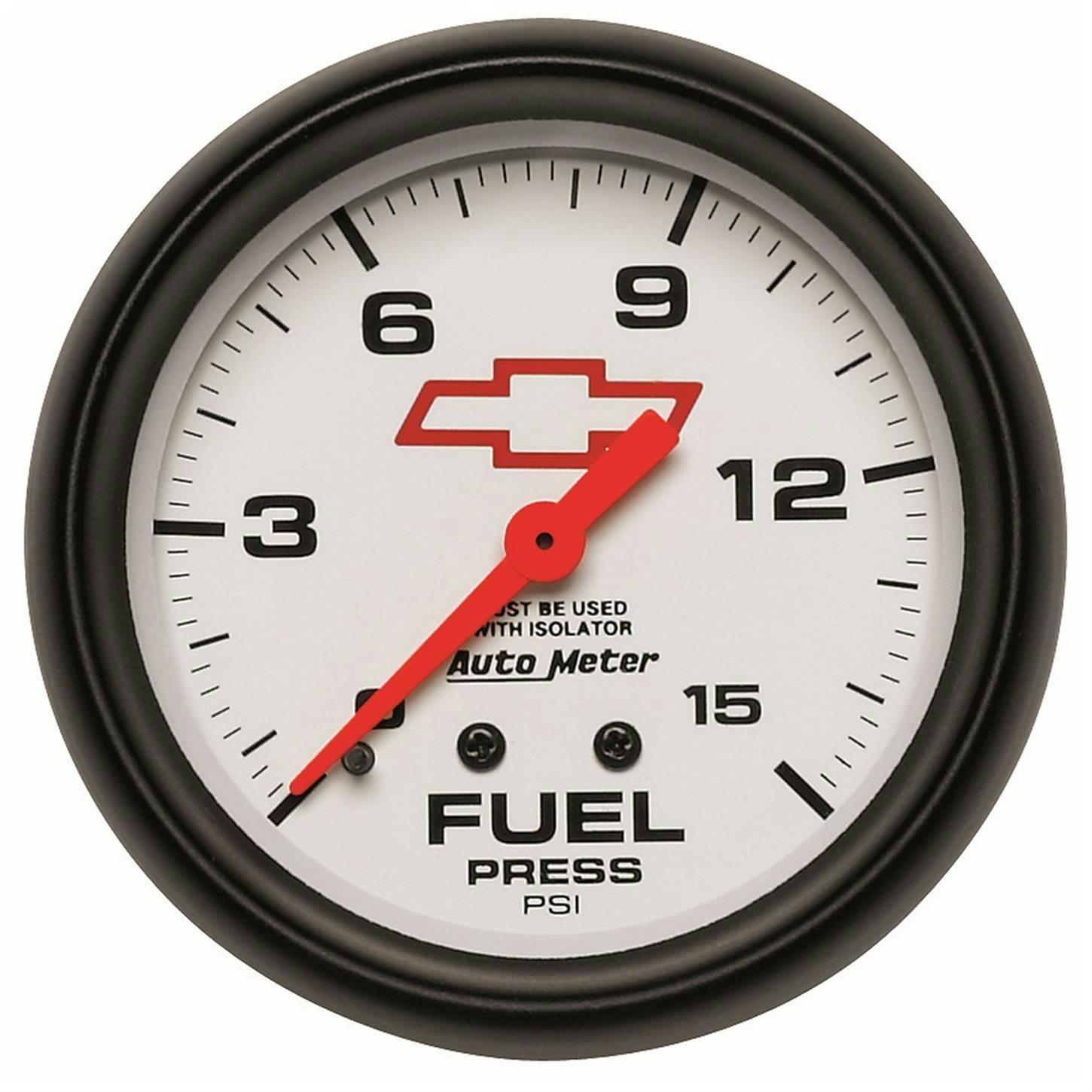AutoMeter 5813-00406 Fuel Pressure Gauge, 2 5/8 Inch, 15PSI, Whte