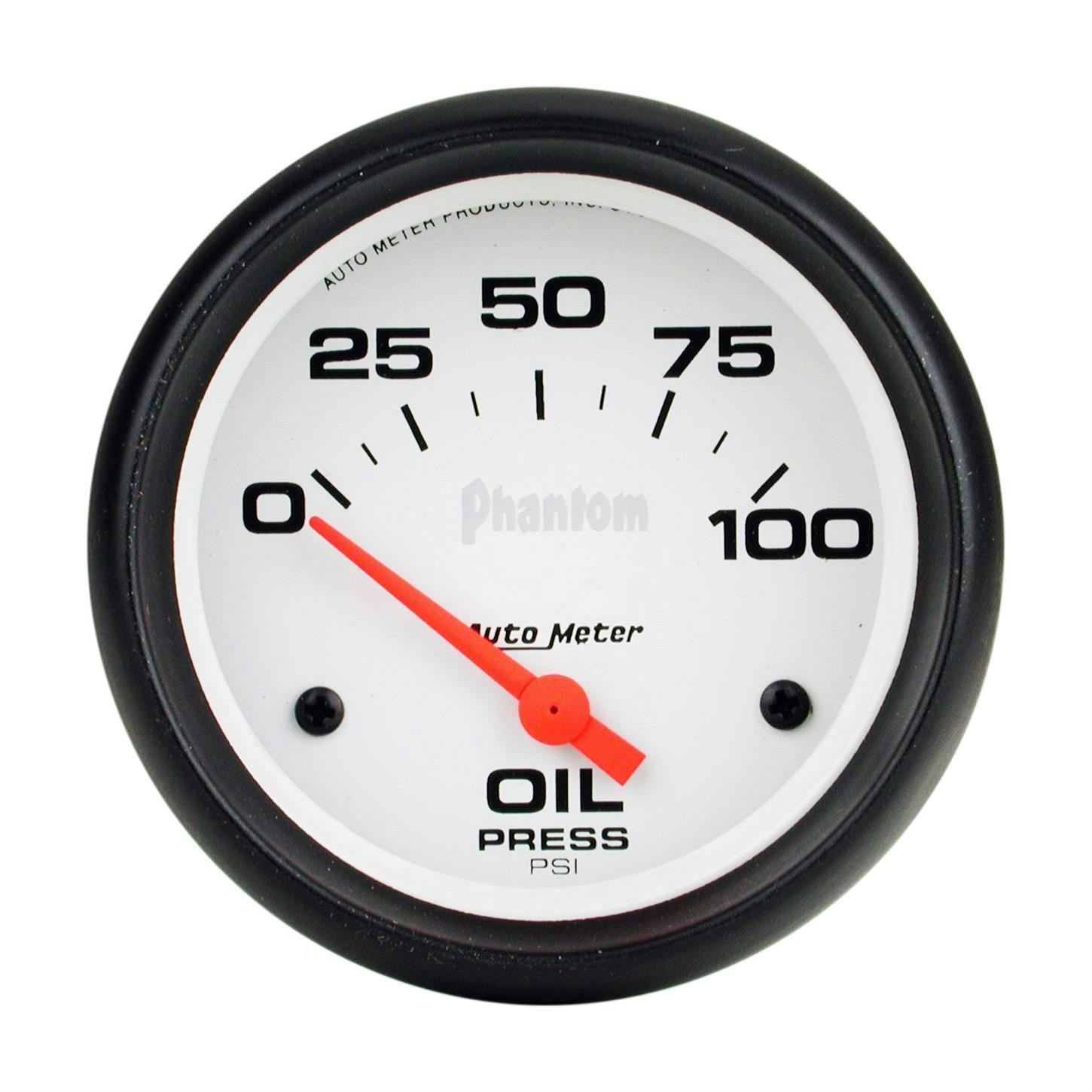 AutoMeter 5827 Phantom Air-Core Electric Oil Press. Gauge,2-5/8
